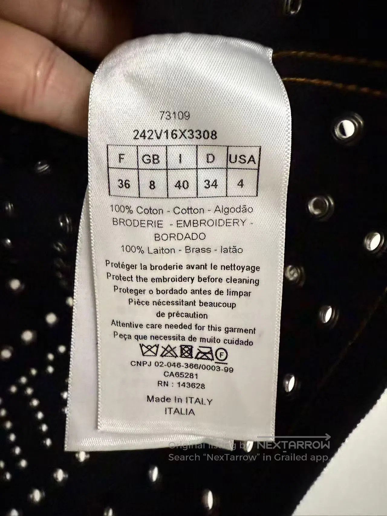 Dior Dior Black Slogan Metallic Mesh Denim Jacket. Size XS / US 0-2 / IT 36-38 - 4 Thumbnail