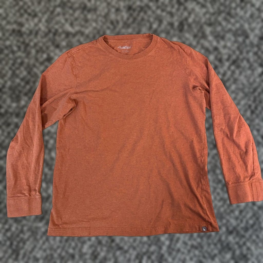 Eddie Bauer Eddie Bauer Legend Wash Long Sleeve Crew Neck T-Shirt Men's M Orange Cotton Size US M / EU 48-50 / 2 - 1 Thumbnail