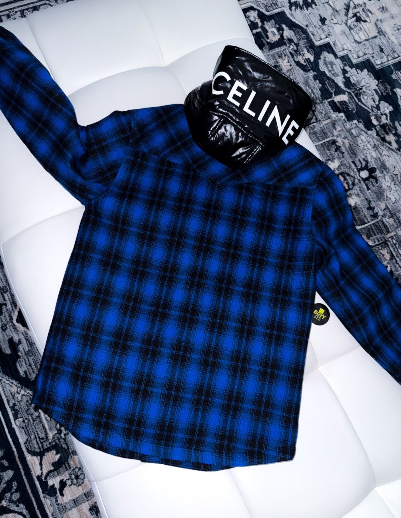 Celine Celine logo hoodies flannel jacket Size US S / EU 44-46 / 1 - 2 Thumbnail