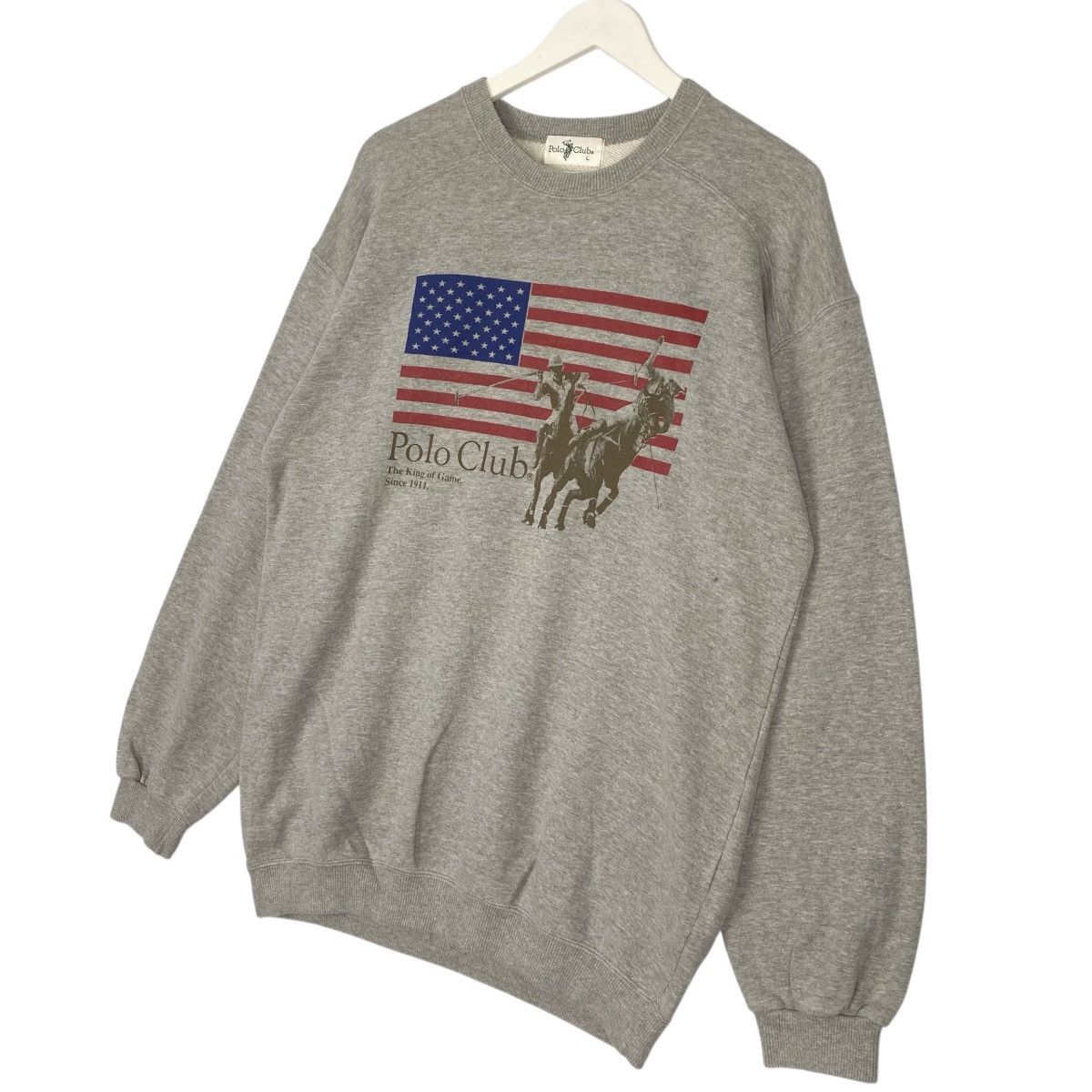 Vintage Vintage Polo Club The King Of Games Sweatshirt Crewneck Grey Size US L / EU 52-54 / 3 - 2 Thumbnail