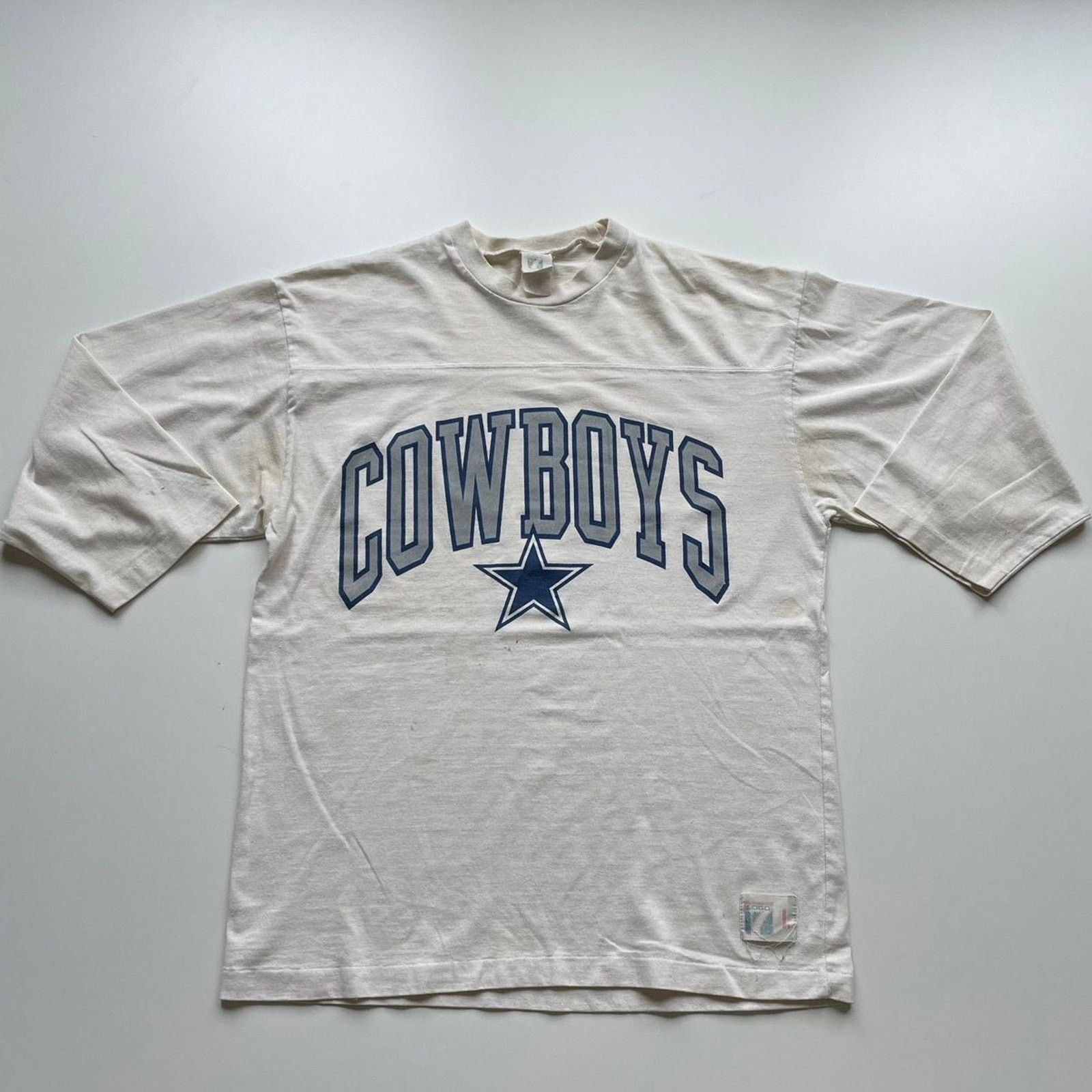 NFL Vintage 80s Dallas Cowboys NFL 3/4 Sleeve T Shirt Large Rare Size US L / EU 52-54 / 3 - 1 Thumbnail