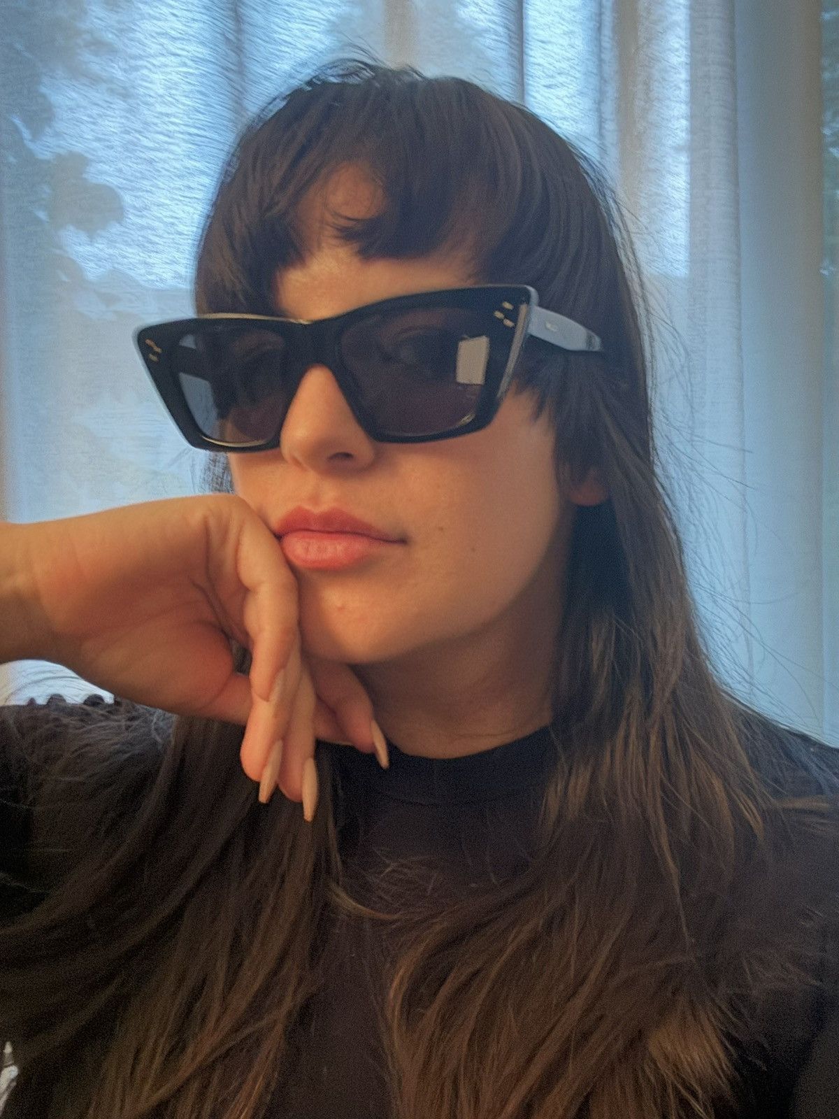 Celine Black Cat eye Acetate Sunglasses with Original Leather Case Grailed