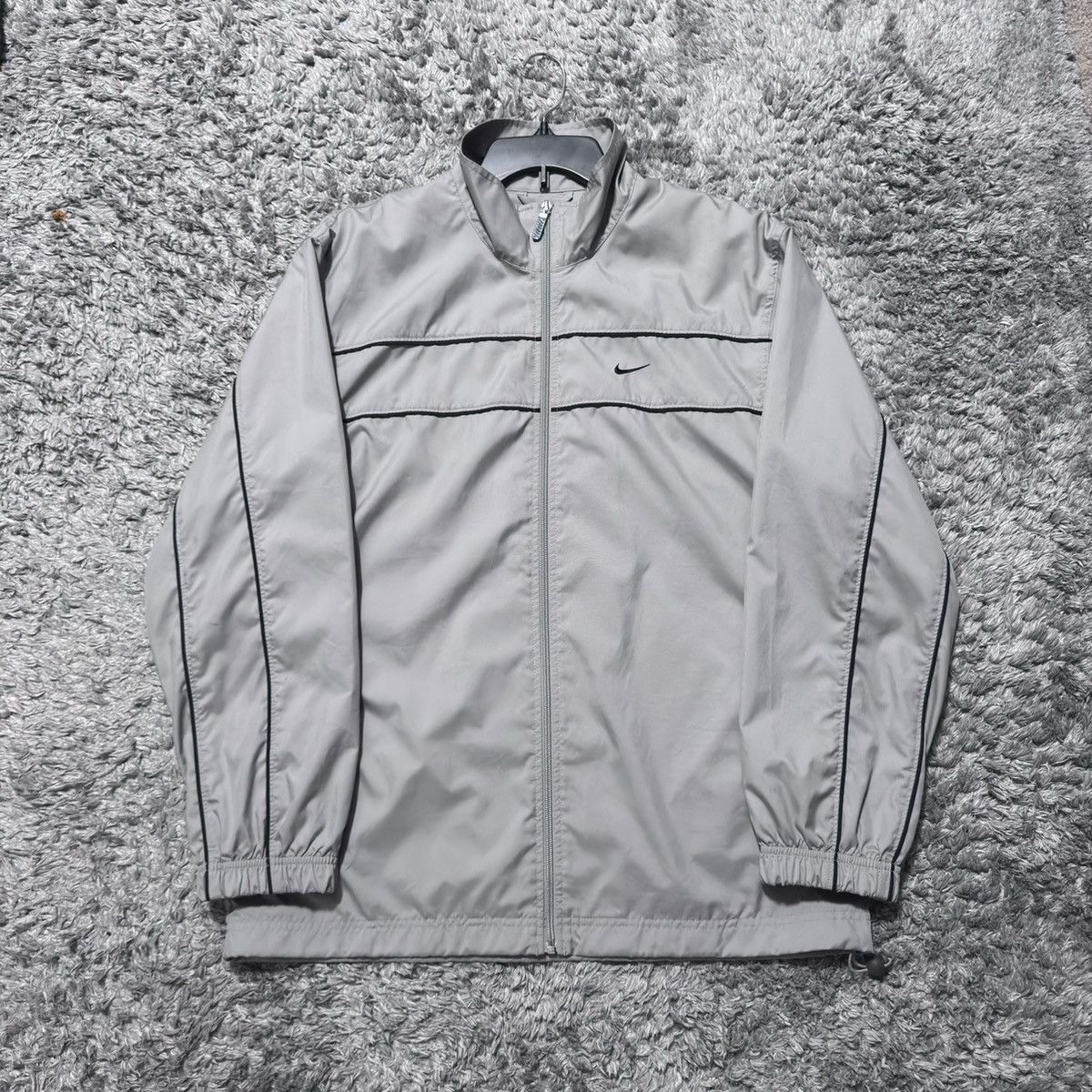 Vintage Nike Windbreaker Track Jacket Grey Swoosh 90s Y2K