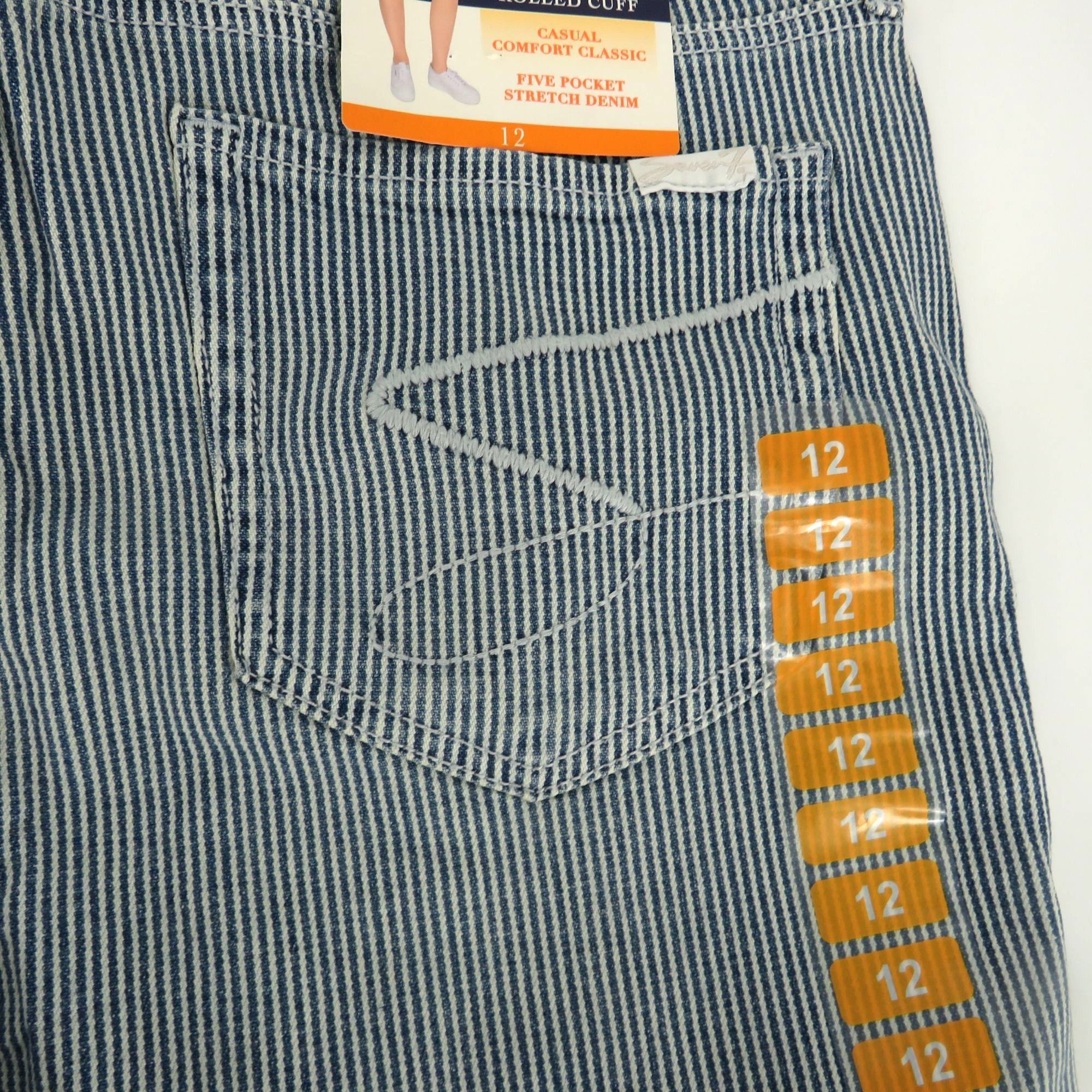 Other Seven7 Womens 9" Bermuda Rolled Cuff Short Stripe Stretch 1 Size 34" / US 12 / IT 48 - 4 Thumbnail