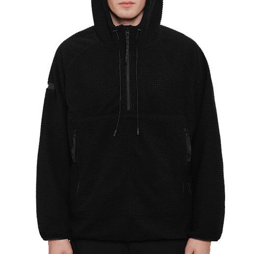 image of Riot Division Half Zip Fleece Hoodie Gen 1 in Black, Men's (Size Medium)