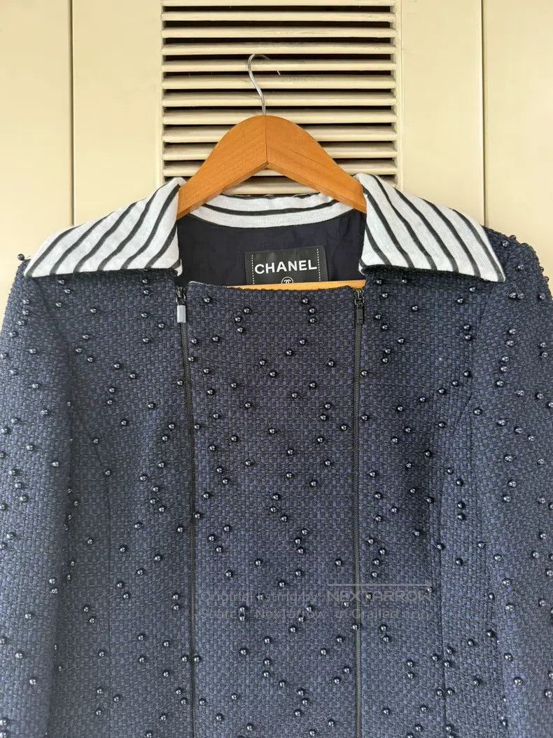 Chanel Chanel 2017 Dark Blue Beaded Jacket Size XS / US 0-2 / IT 36-38 - 3 Thumbnail