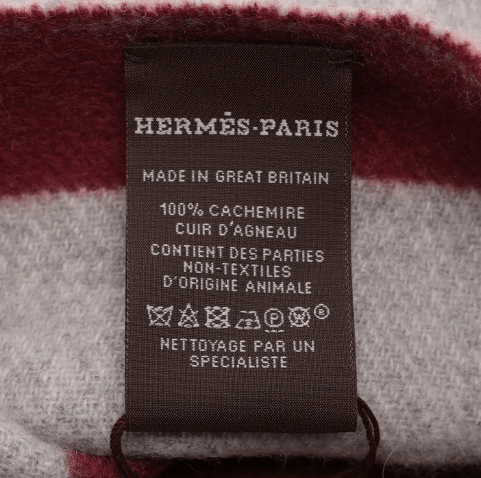 Hermes Contests Cashmere Scarf Bordeaux x Gray Size ONE SIZE - 3 Thumbnail