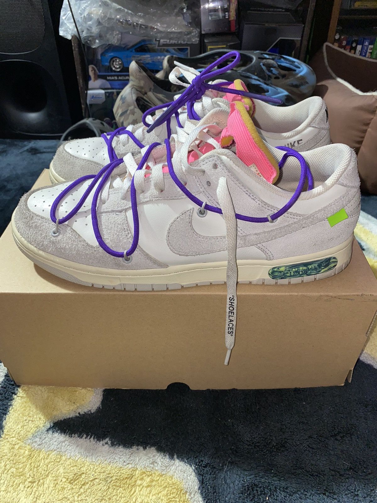 image of Nike Dunk Low/ Off-White Lot 15 Shoes in Grey, Men's (Size 11)