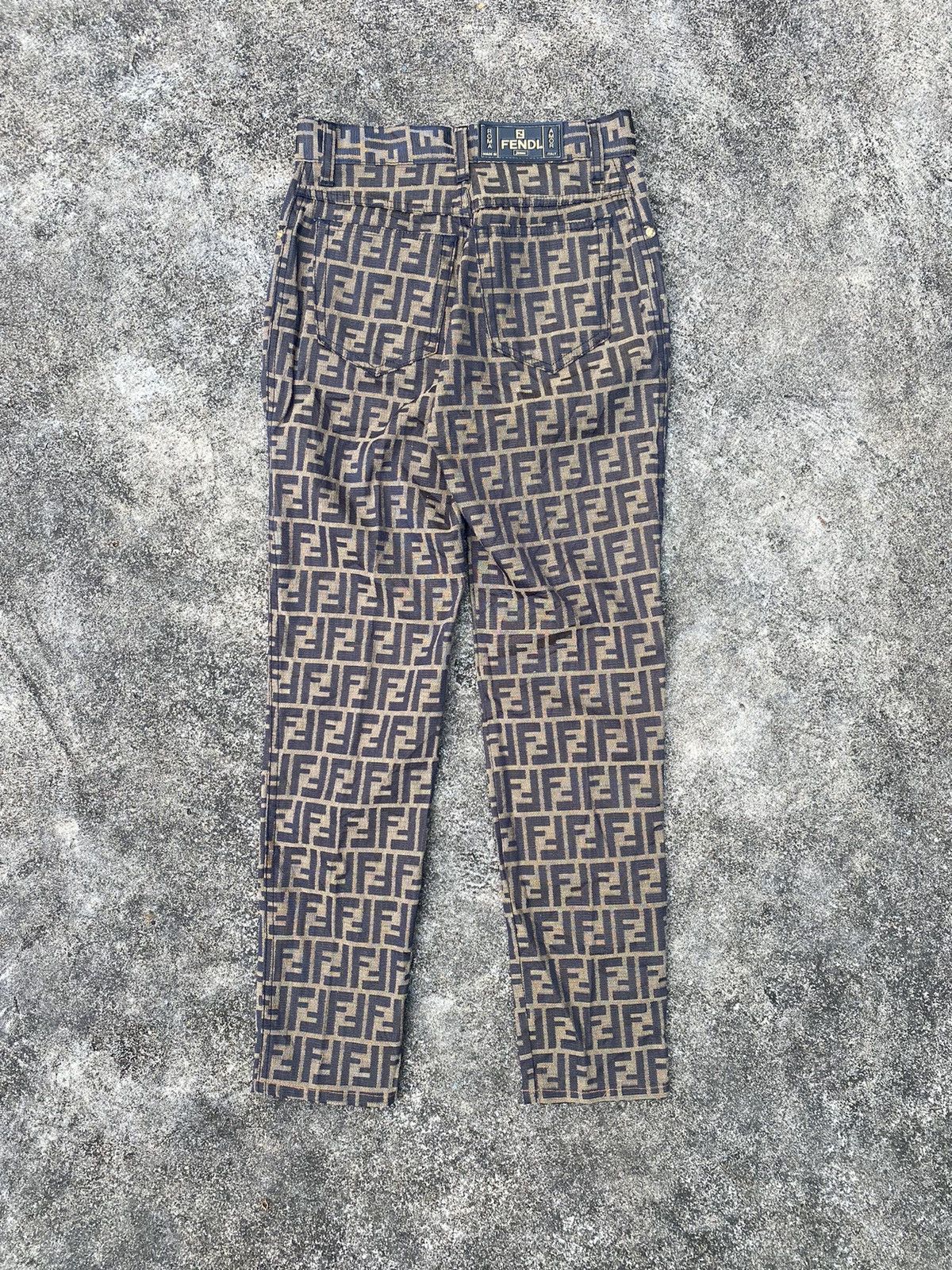 Fendi 🖤BLACKFRIDAY🖤Vintage Fendi Zucca Monogram Pants Size 26" / US 2 / IT 38 - 3 Thumbnail