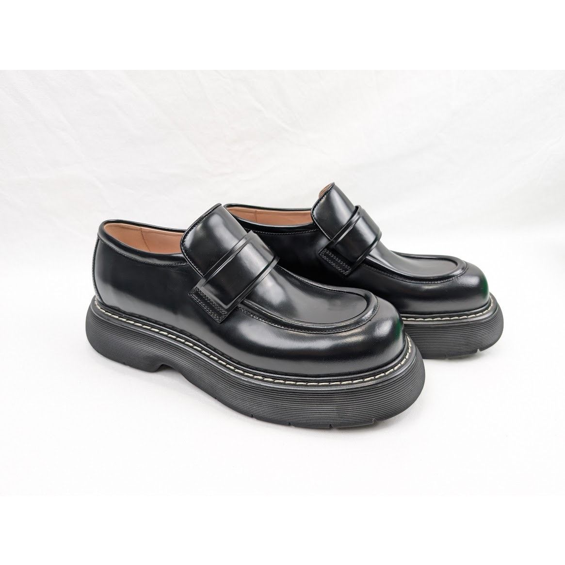 Bottega Veneta o1rshd1 Osaka Shine Calf Bounce Loafer in Black Size US 12 / EU 45 - 17 Thumbnail