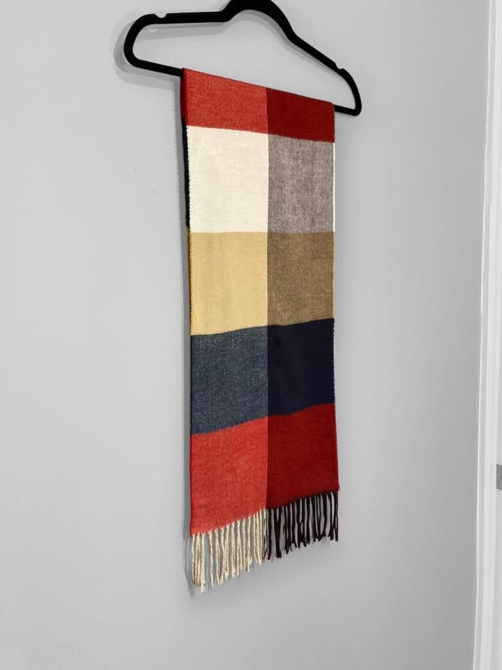 Designer Multicolored Fringe Scarf - Cozy & Stylish Size ONE SIZE - 2 Thumbnail