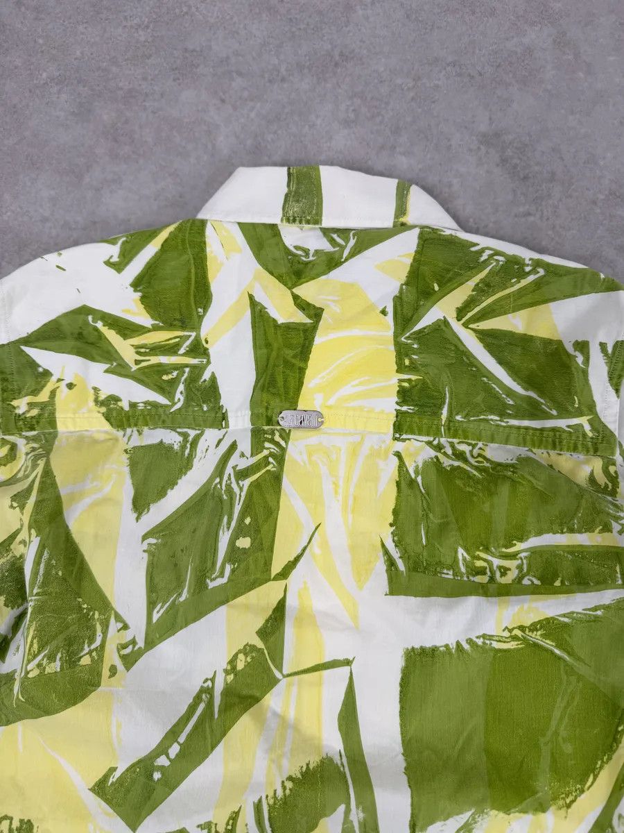2000s Cavalli Overprint Green White Shirt