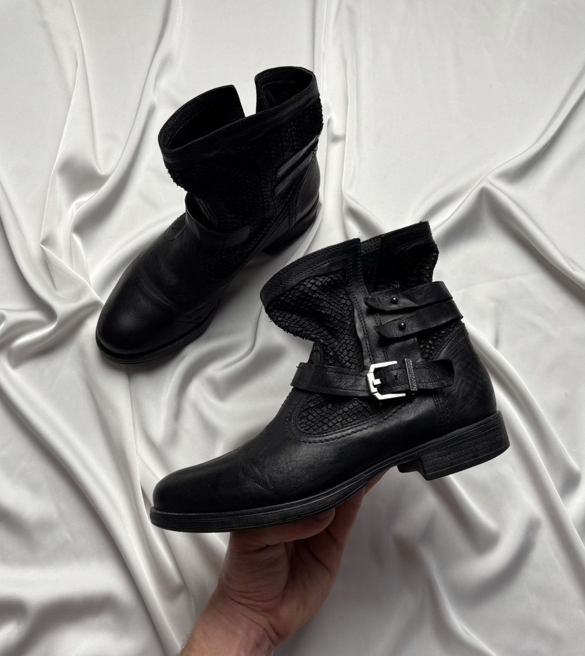 Vintage Nero Giardini leather punk belted boots Size US 8 / IT 38 - 1 Thumbnail