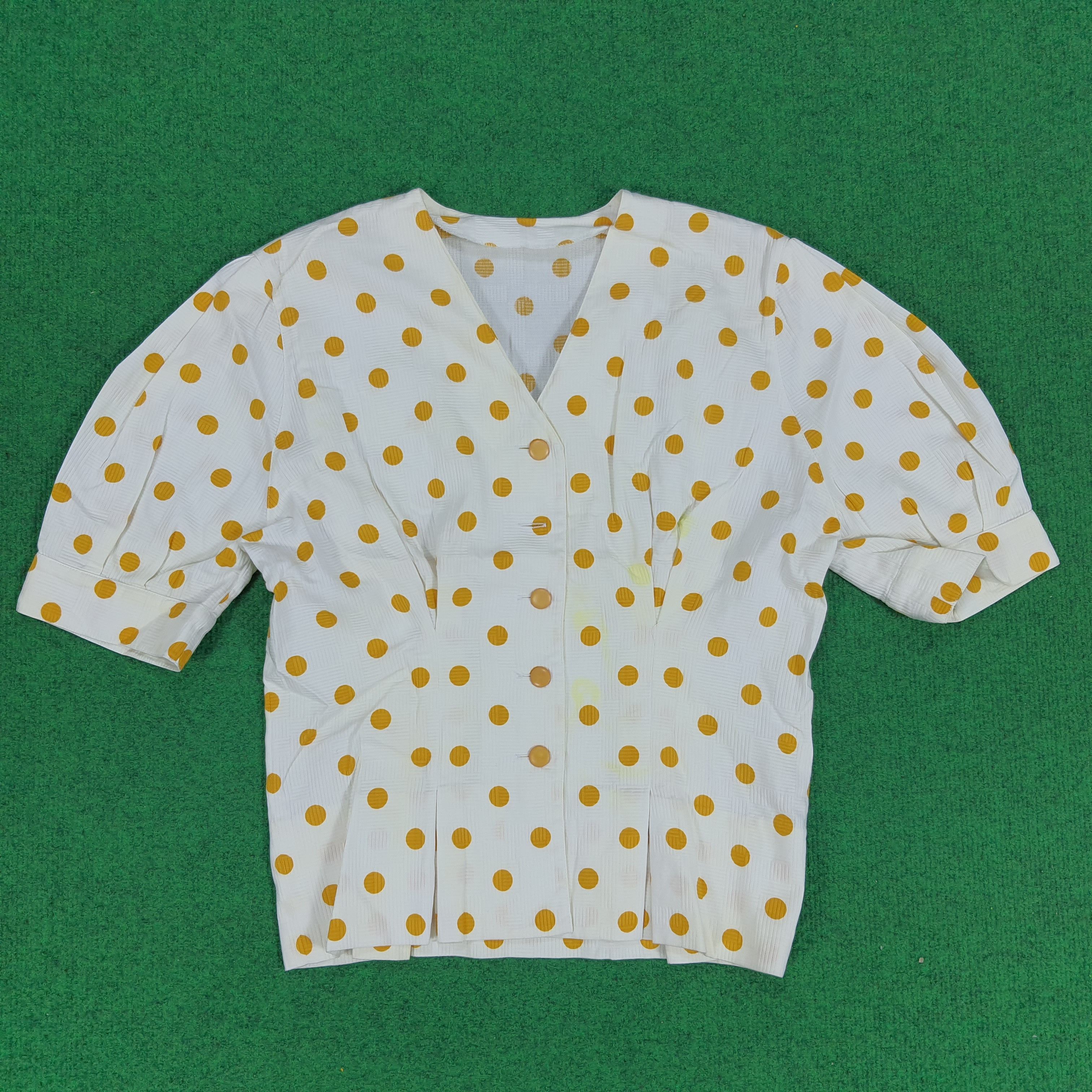 Christian Dior Monsieur × Designer × Vintage Vintage Christian Dior Pret-a-Portet Polkadot Blouses Size S / US 4 / IT 40 - 1 Thumbnail