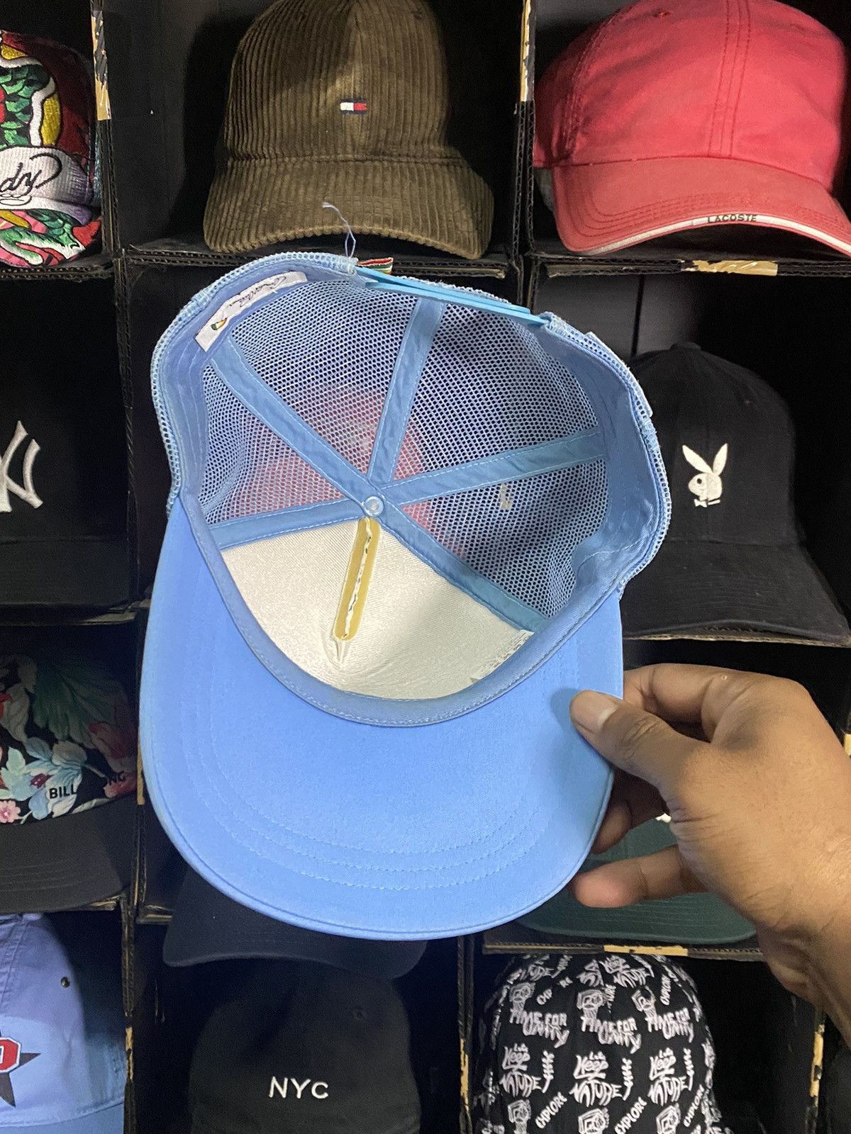 Designer × Japanese Brand × Vintage Cap vintage arnold palmer Trucker Mesh baby blue Size ONE SIZE - 6 Thumbnail