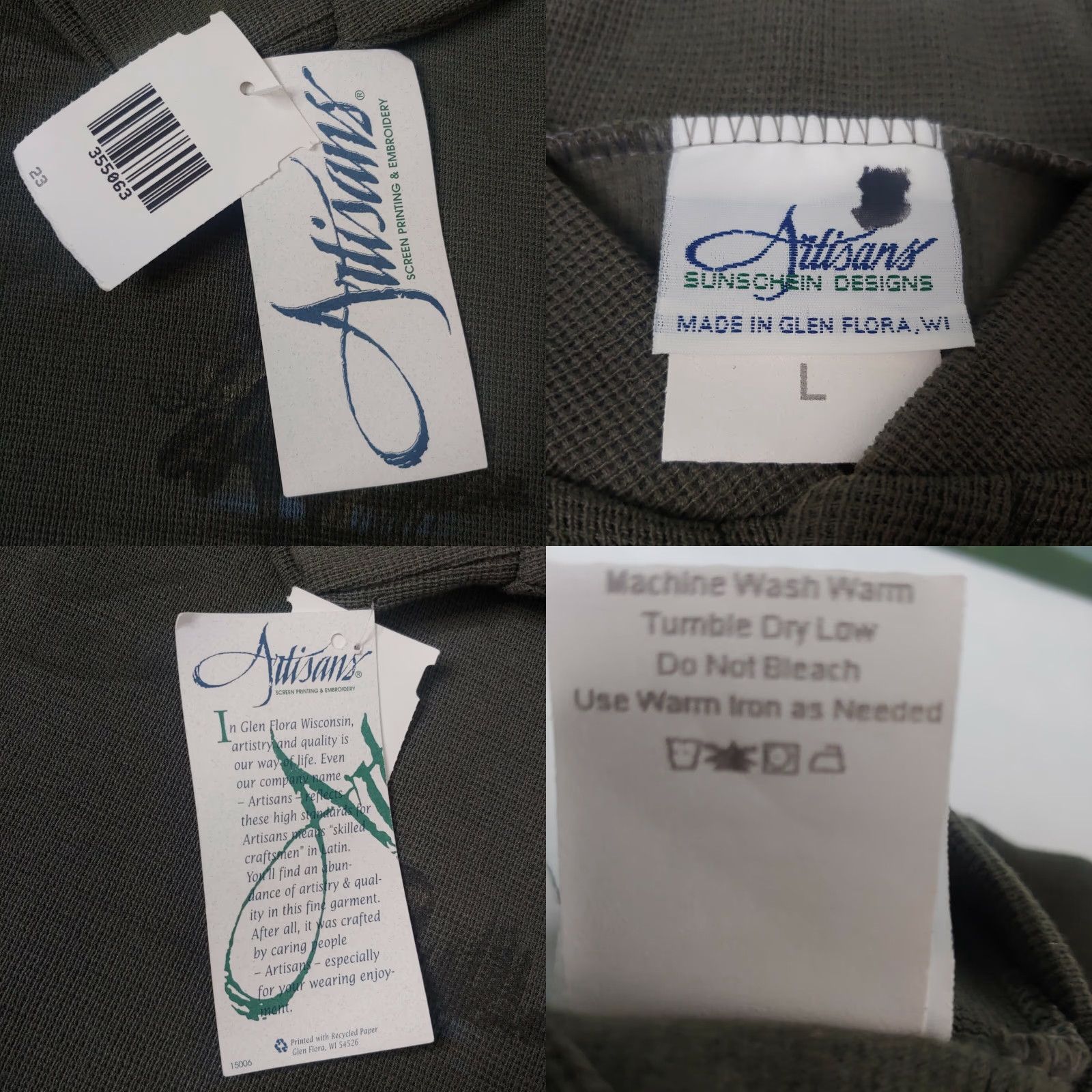 Vintage VINTAGE Artisans Sunshein Designs Henley Shirt Men's L Green Wildlife Bear Deer Moose Elk Pheasant 29" 31" 25" Chest Casual Size US L / EU 52-54 / 3 - 8 Thumbnail