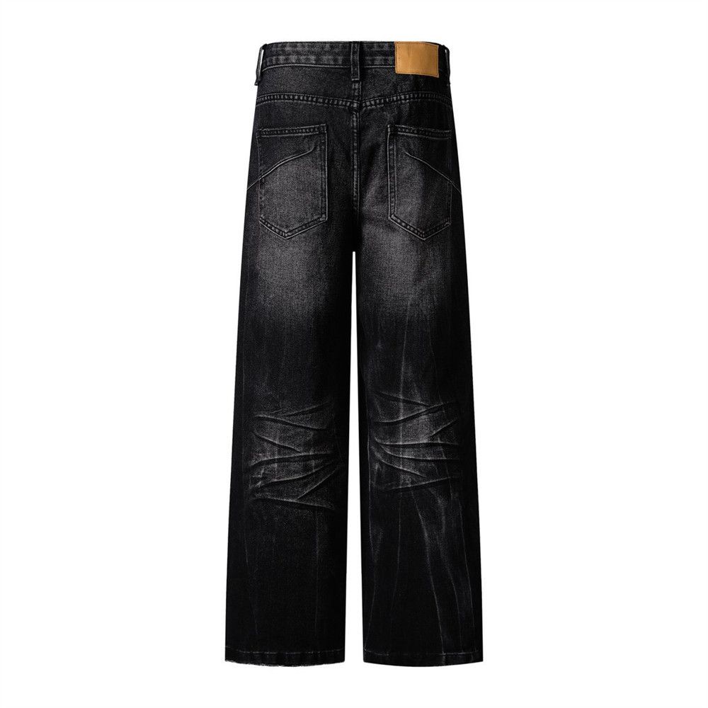 Japanese Brand × Jean Men's retro punk ripple distressed loose washed jeans Size US 32 / EU 48 - 2 Thumbnail