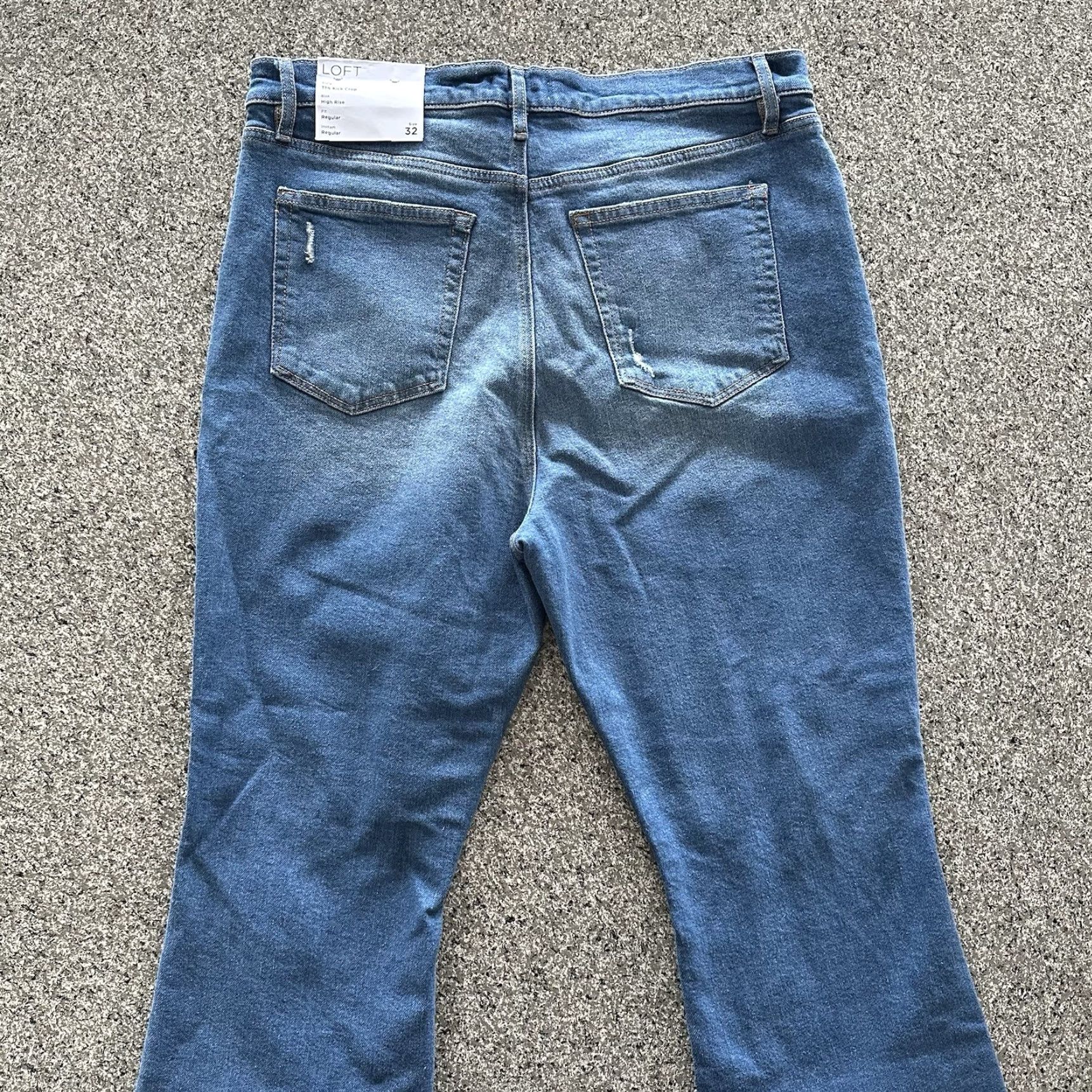 Ann Taylor Ann Taylor Loft Jeans Women’s 14 32x26 High Rise Crop Distressed Medium Jeans Size 24" / US 00 / IT 34 - 4 Thumbnail