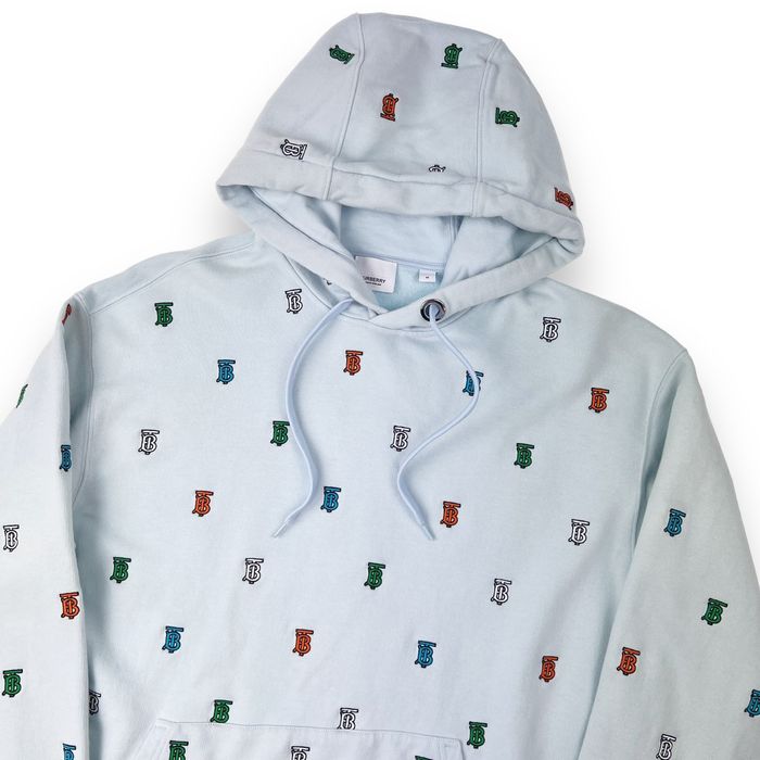 Burberry Burberry Embroidered Monogram Baby Blue Hoodie Grailed