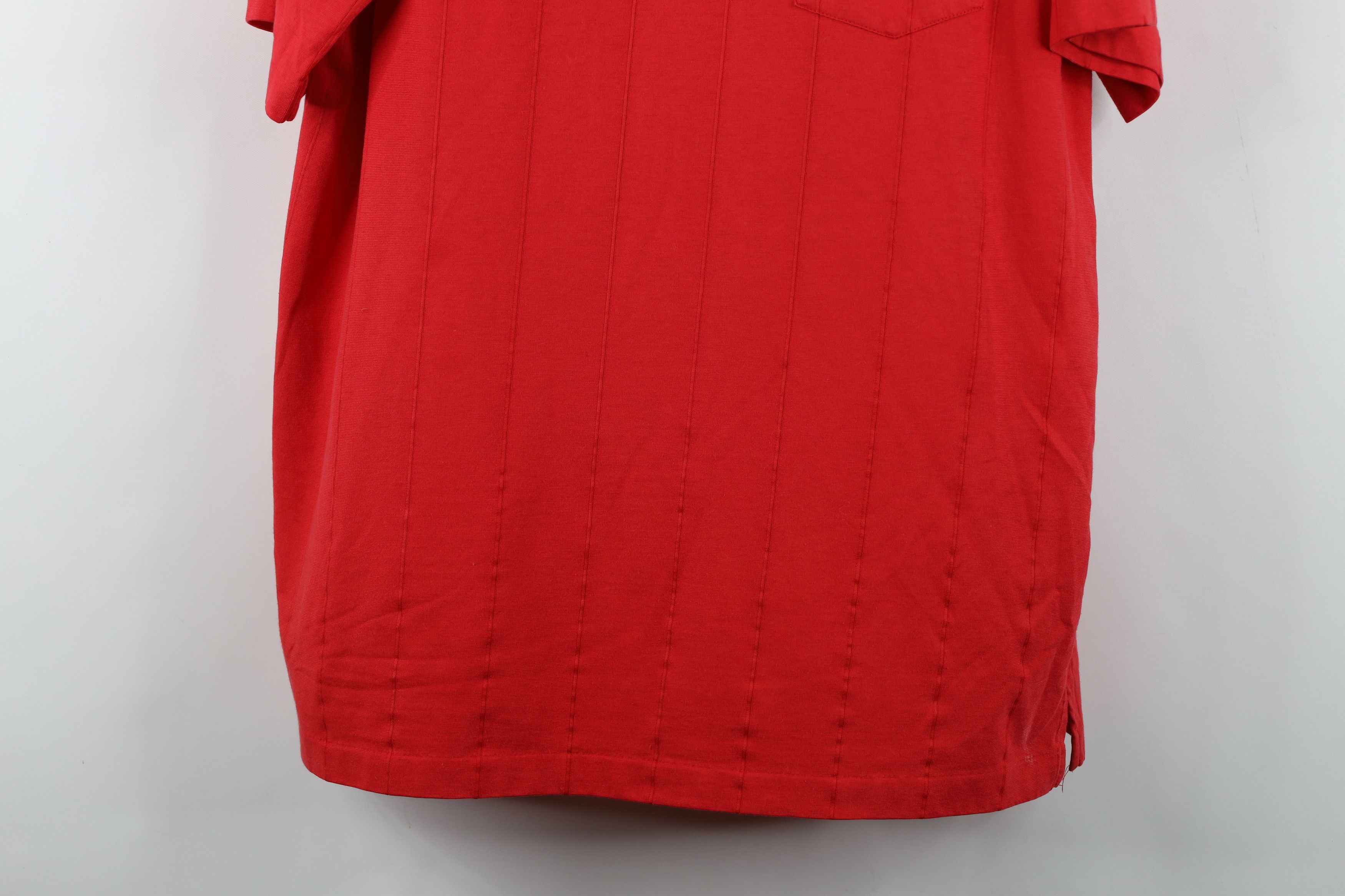 Vintage Vintage 90s Streetwear Striped Knit Golf Polo Shirt Red Size US XL / EU 56 / 4 - 3 Thumbnail