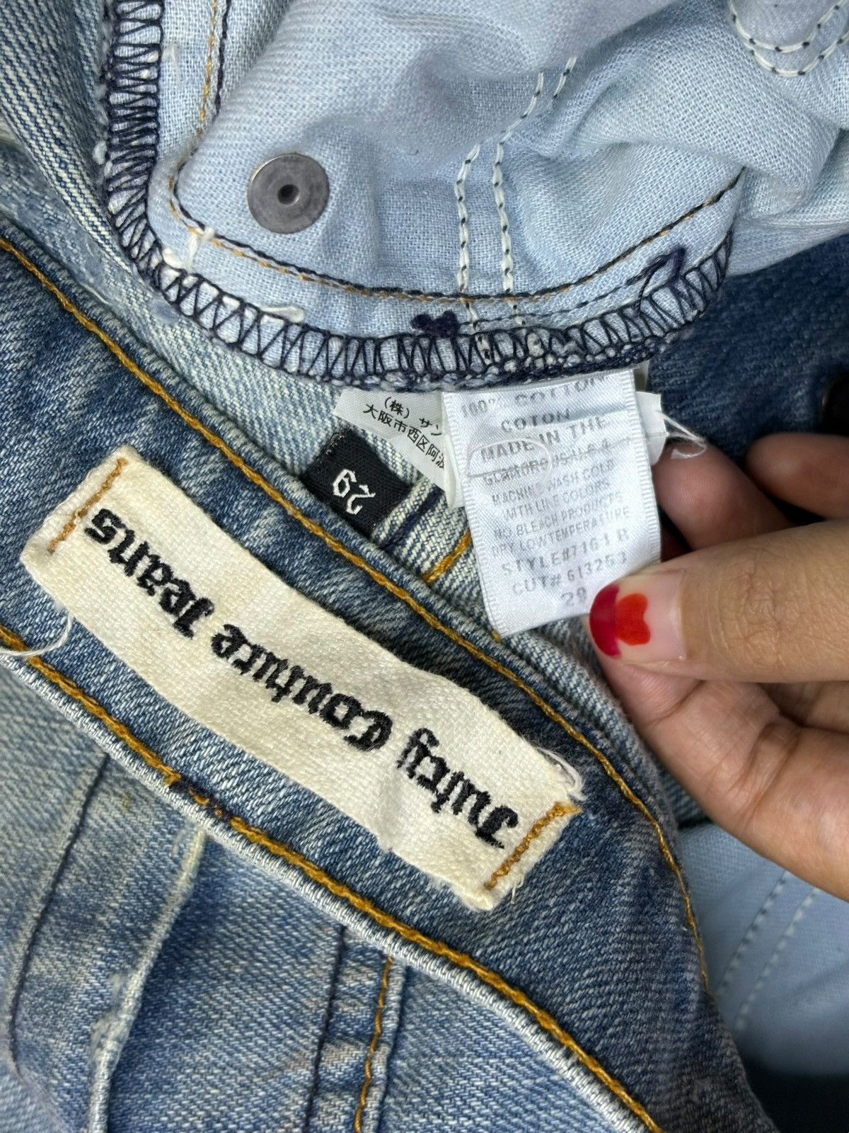 Japanese Brand Vintage Japanese Brand Blue Wash Distressed Flare Jeans Size US 30 / EU 46 - 9 Thumbnail