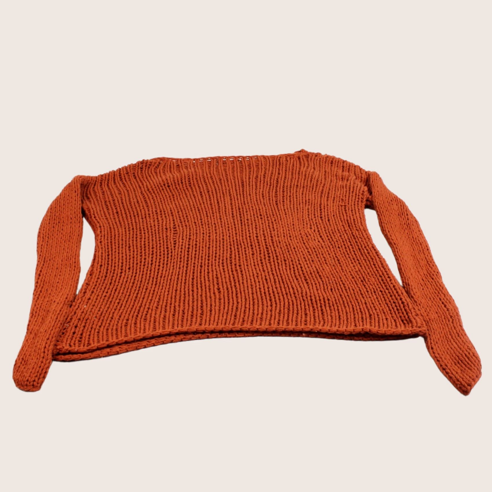 Vince Vince Sweater Women M Orange Boat Neck Open-Knit Wool Pullover Casual Bohemian Size M / US 6-8 / IT 42-44 - 1 Thumbnail