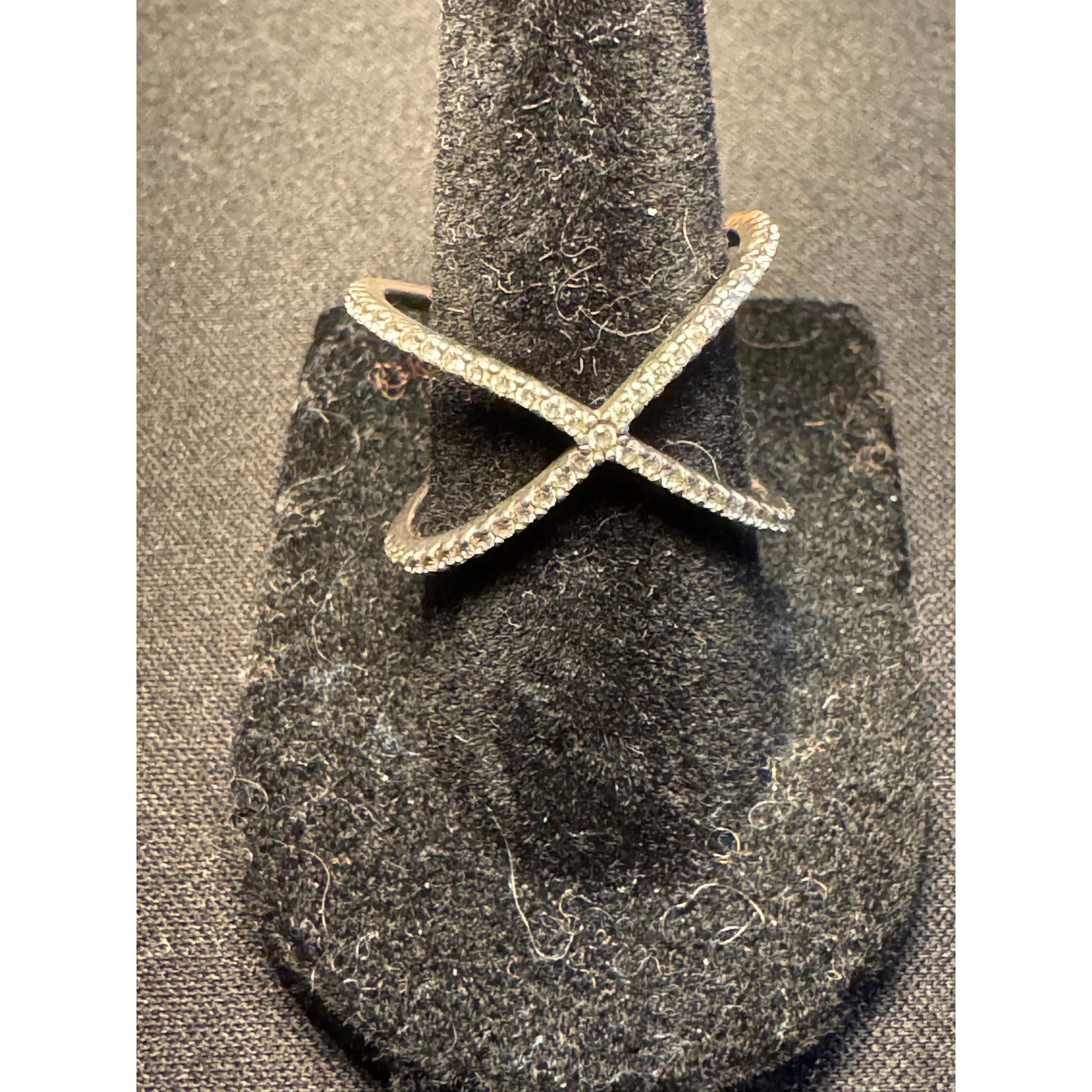 Other 925 Sterling Silver Diamond Criss Cross Ring Size 7 Size ONE SIZE - 1 Thumbnail