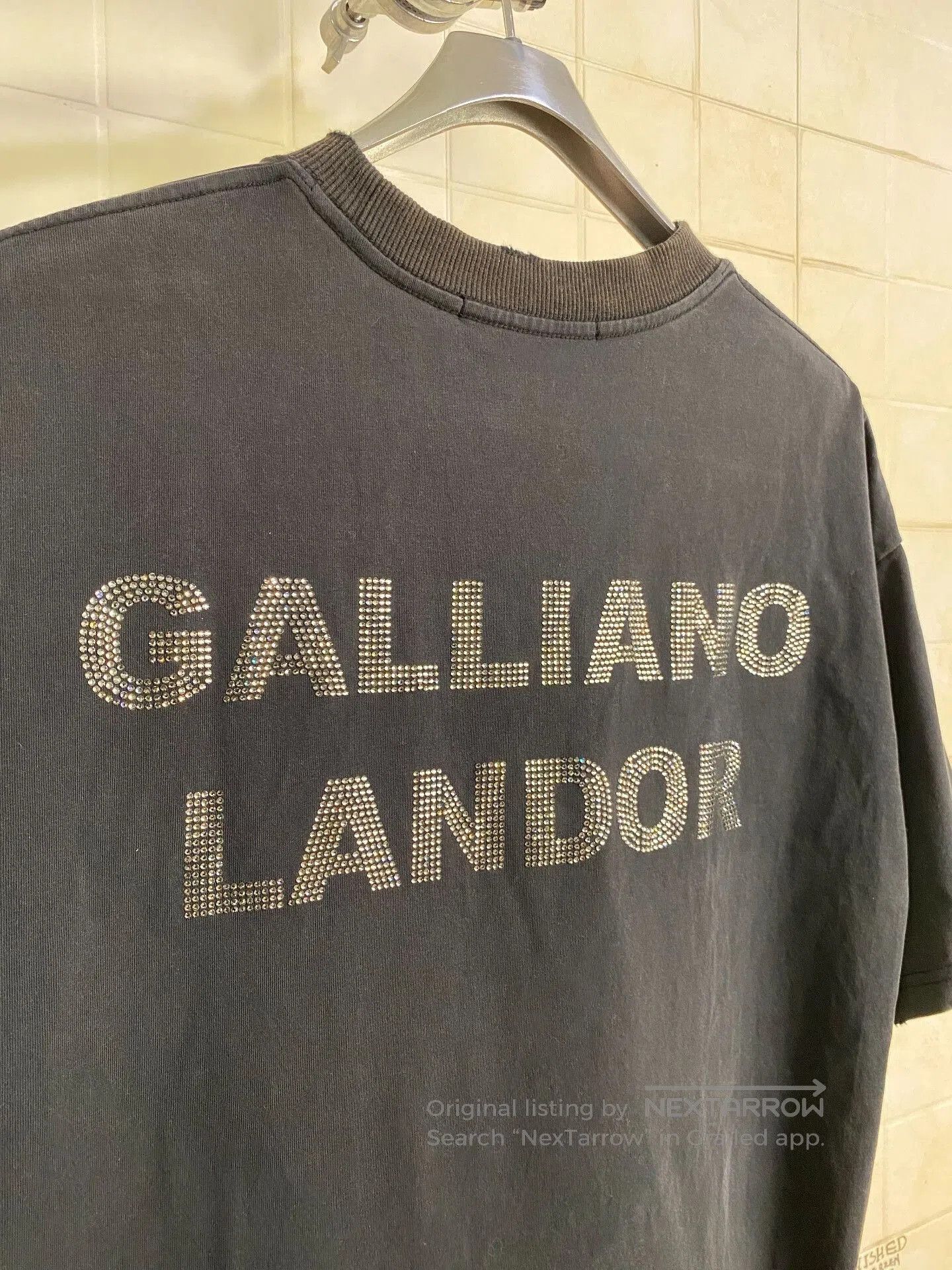 Vintage GALLIANO LANDOR Black Short Sleeve T. Size US M / EU 48-50 / 2 - 7 Thumbnail