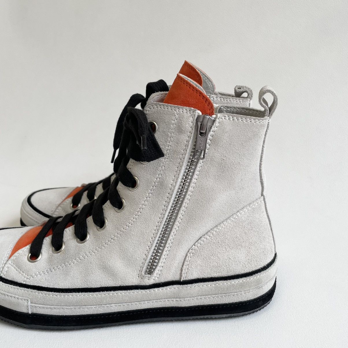 Ann Demeulemeester High Top Sail White Suede ‘Gert’ Sneakers Size US 8 / IT 38 - 11 Thumbnail