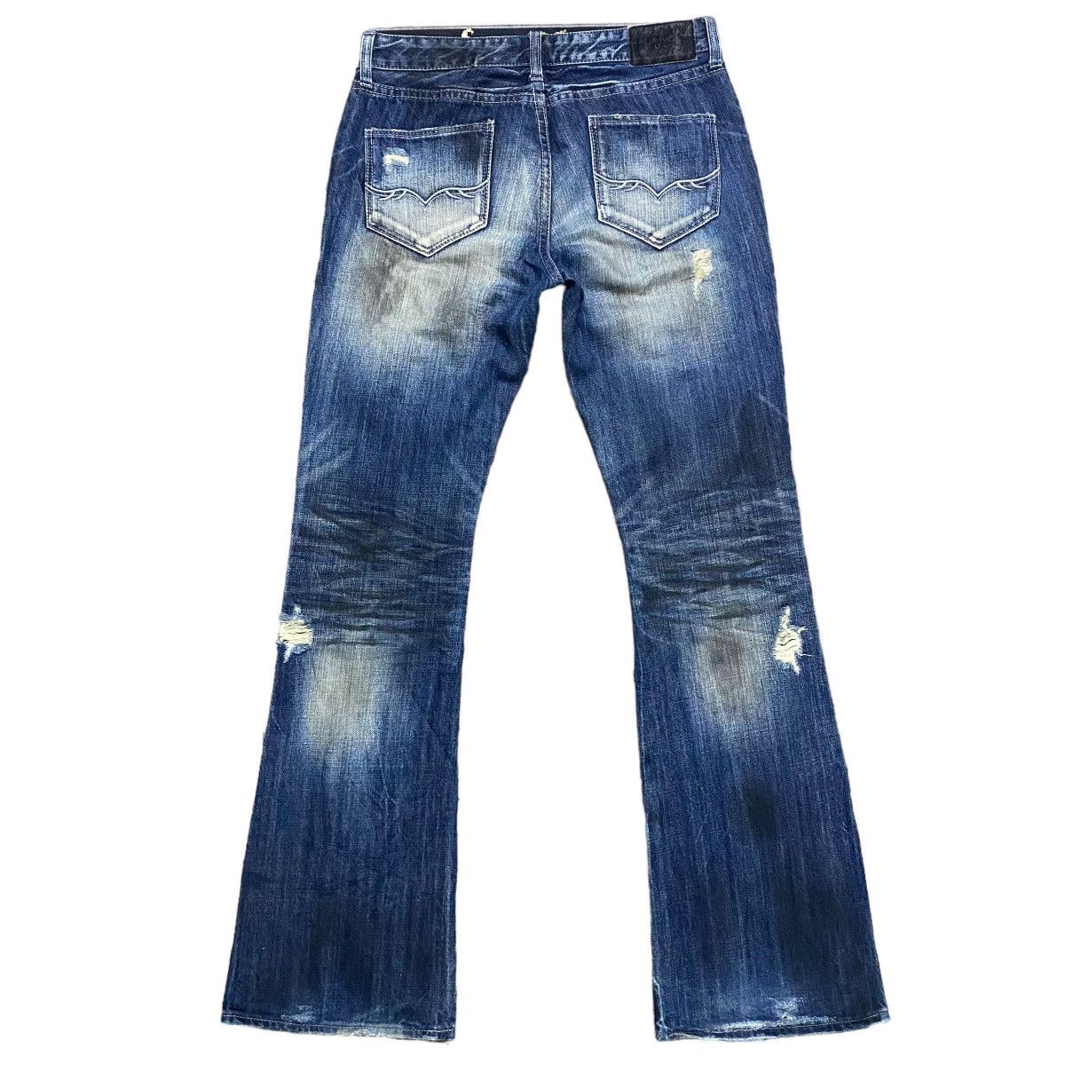 GOSTAR DE FUGA Fuga Denim Mud Oil Stained Flare Jeans Size US 31 - 2 Thumbnail