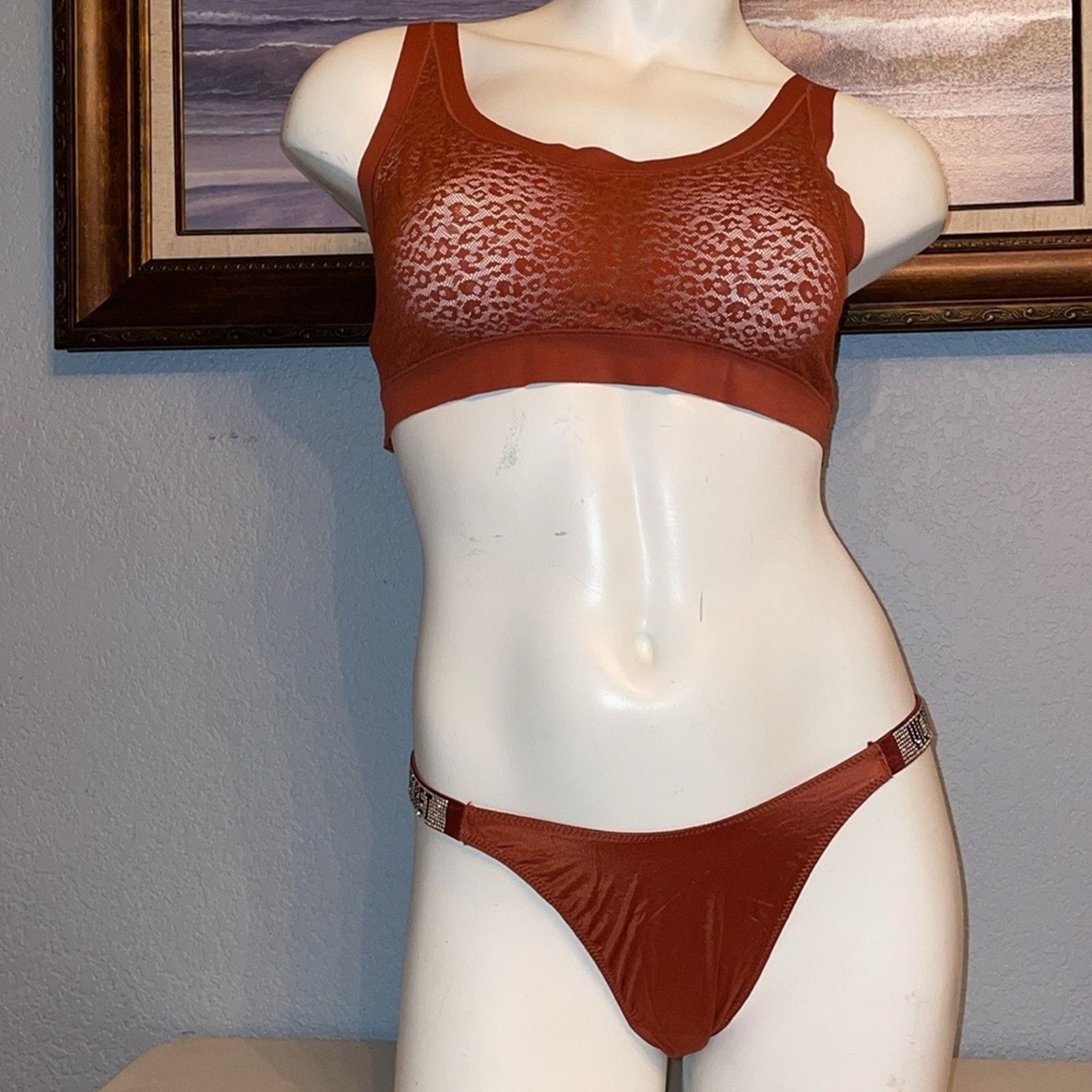 Victoria's Secret VS VERY SEXY Shine Strap Brazilian Panty Satin Bling Size ONE SIZE - 4 Thumbnail