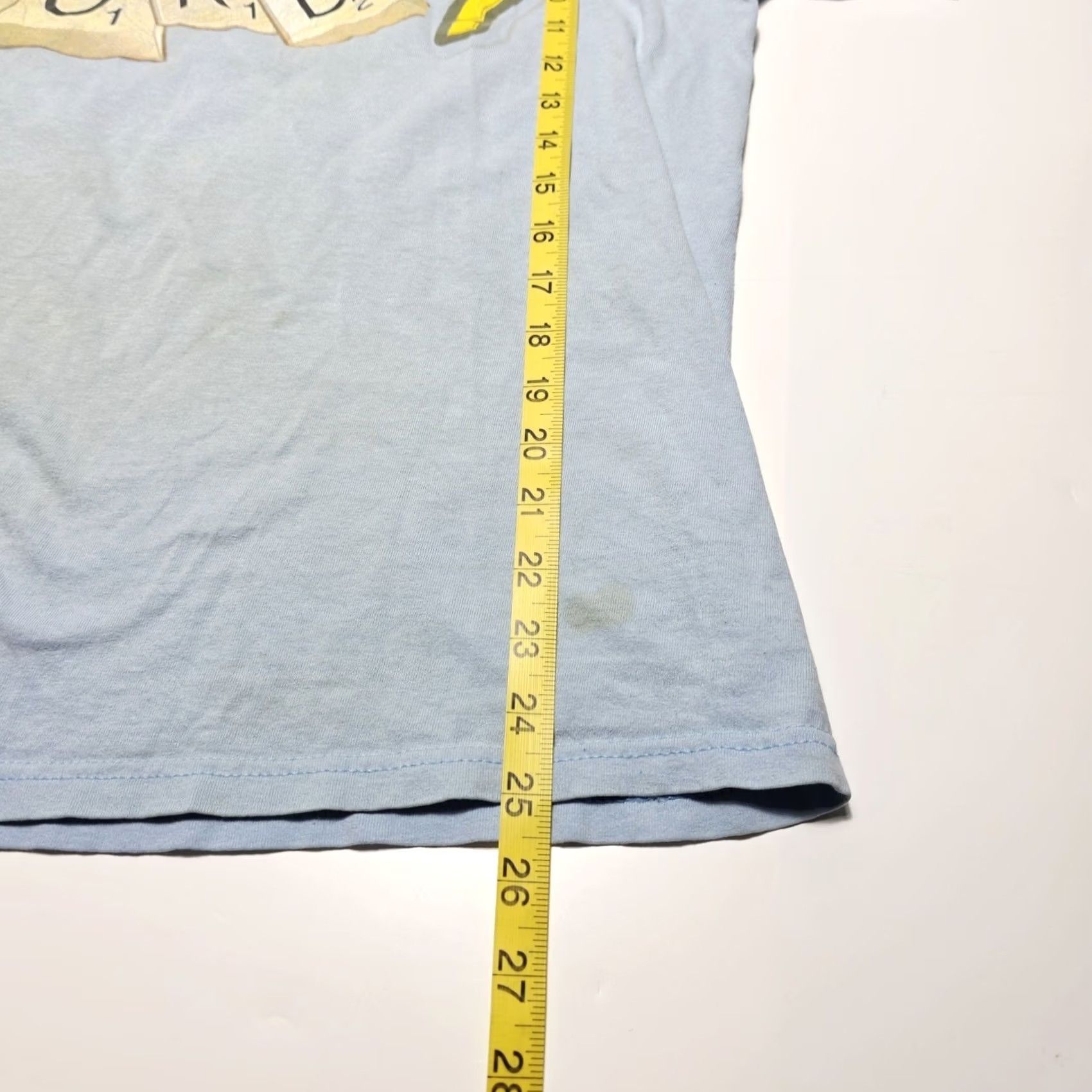 Gildan Subway Scrabble Promo Staff T-Shirt Men Large Distressed Two-Sided Logo Solid Crew Neck Short Sleeve Blue Size US L / EU 52-54 / 3 - 4 Thumbnail