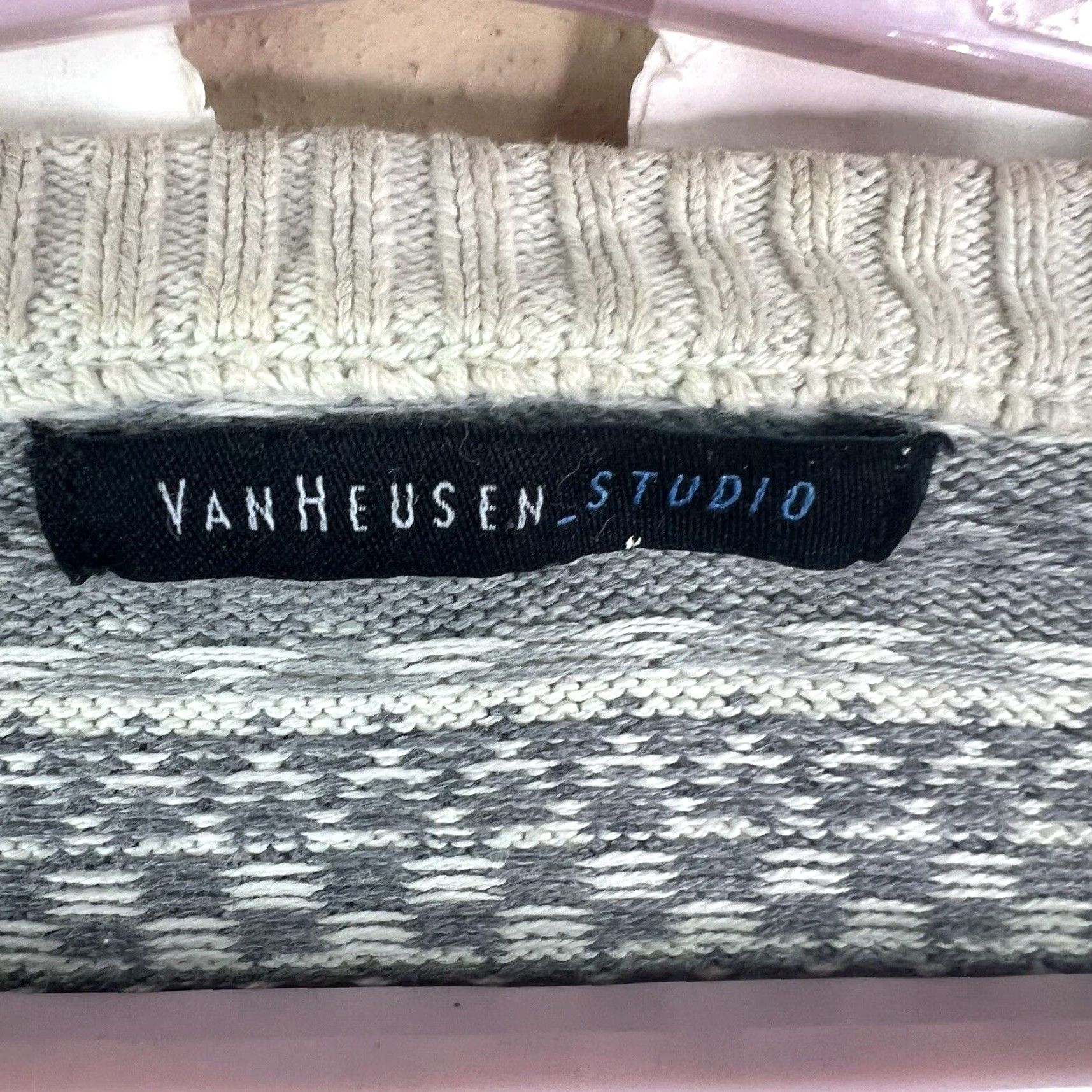 Van Heusen VINTAGE Van Heusen Sweater Geometric Knit Crew Neck 2XL Men Gray Cotton Bohemian Mens Size US XXL / EU 58 / 5 - 4 Thumbnail