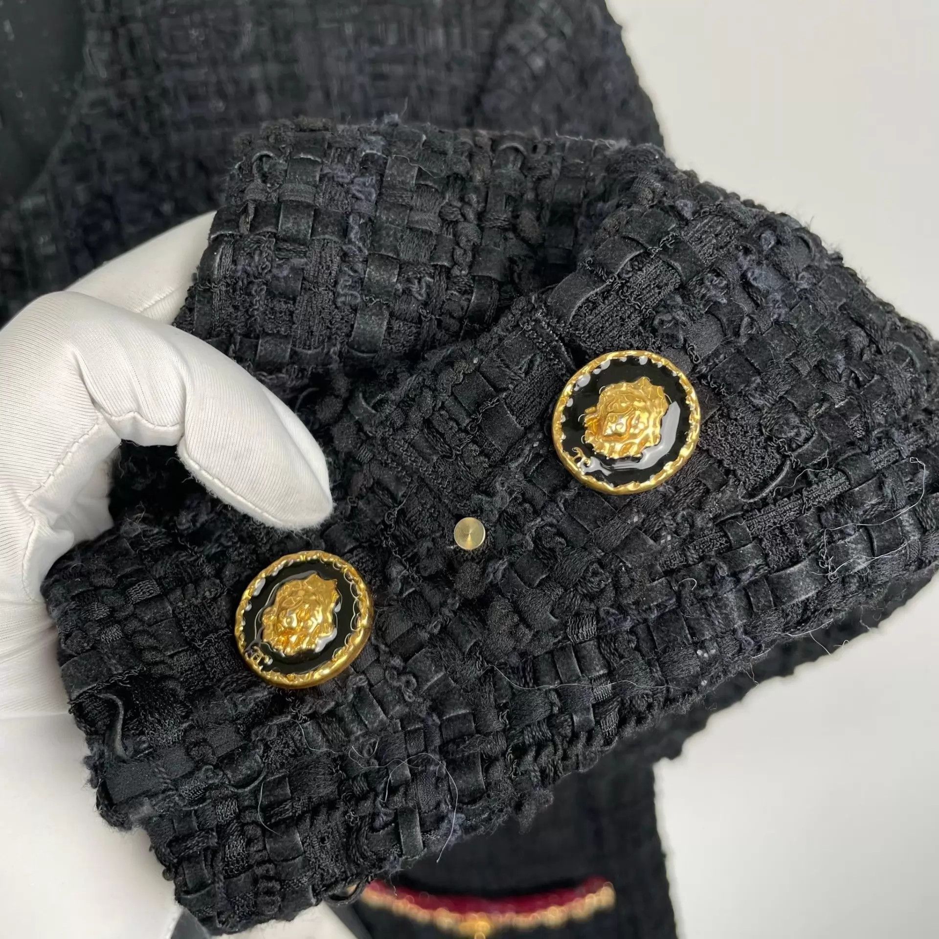 Chanel Chanel 21A Black Leather Chain 4P Woven LS Jkt 34 Size XS / US 0-2 / IT 36-38 - 3 Thumbnail