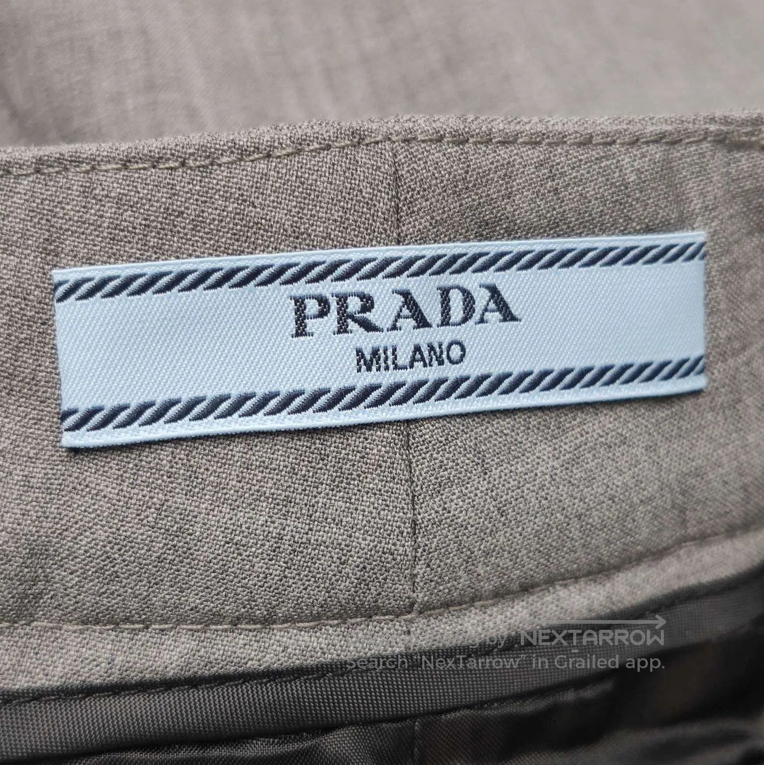 Prada Prada Gray Wool Wide. Size 37" - 4 Thumbnail