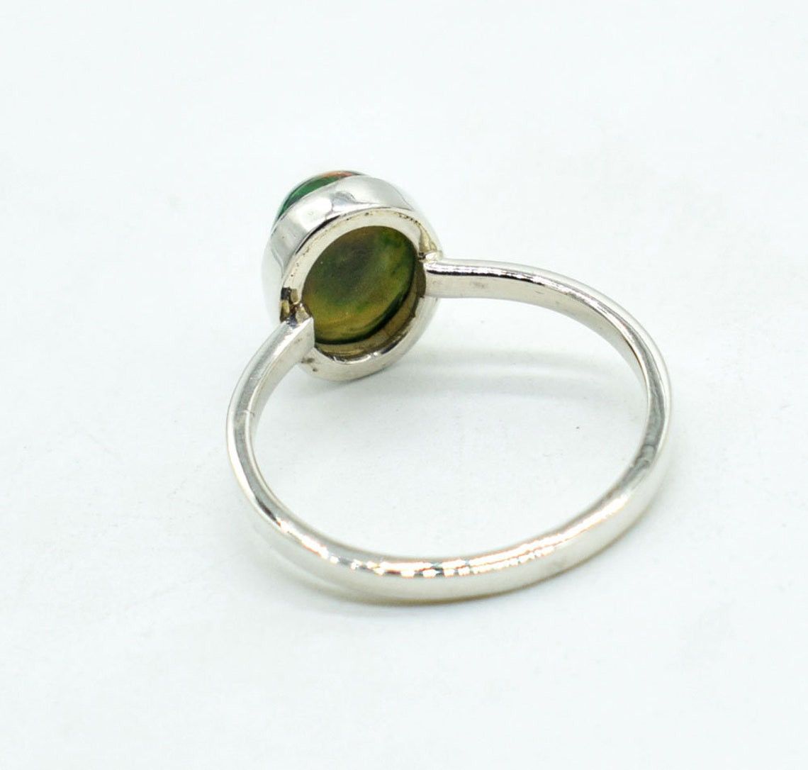 Handmade October Birthstone Ring: Handmade 925 Silver Black Opal Ring Size ONE SIZE - 4 Thumbnail