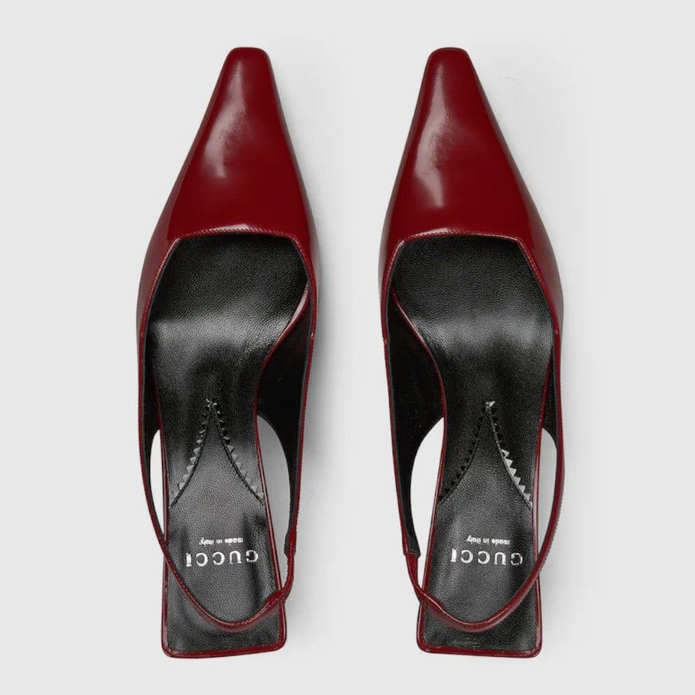 Gucci o1s1wg110125 Slingback Pumps in Dark Red Size US 9.5 / IT 39.5 - 3 Thumbnail