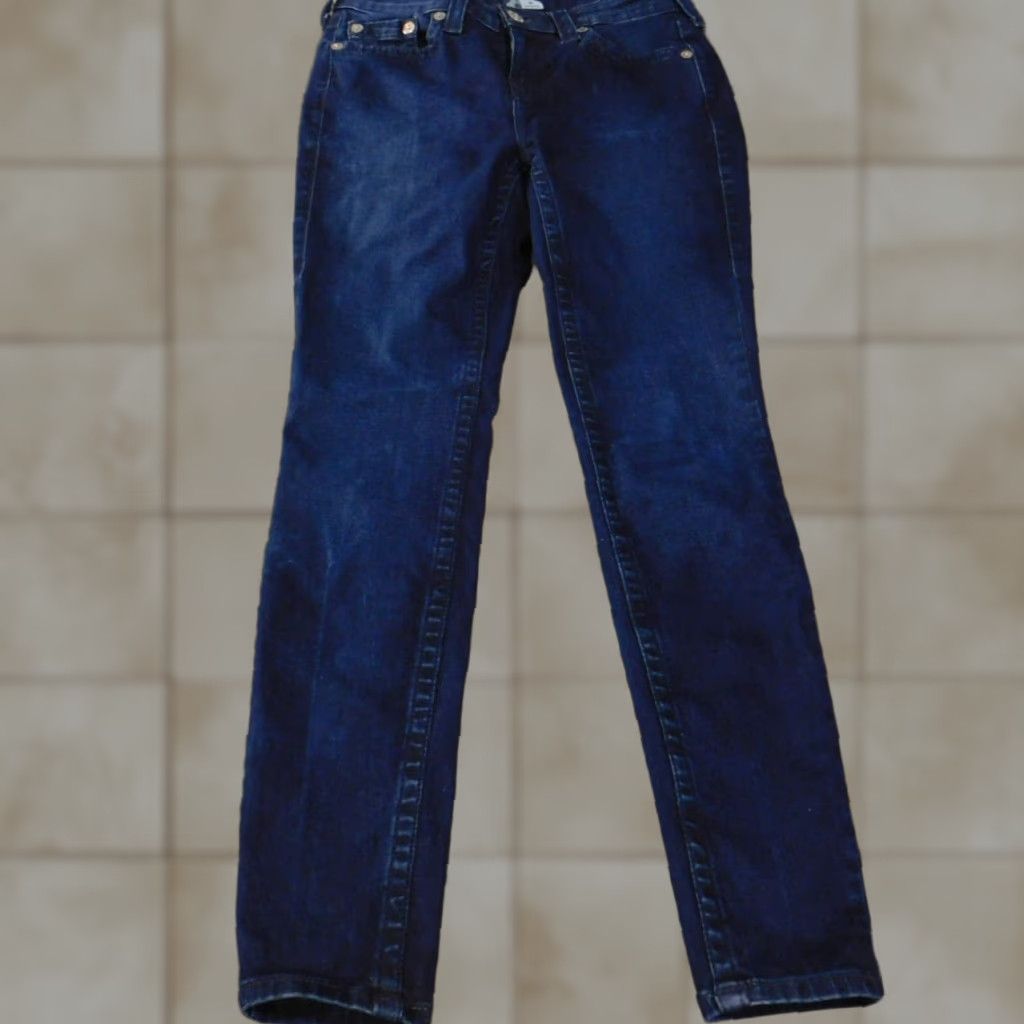 True Religion TRUE RELIGION Jeans Women 28 Halle Mid Rise Super Skinny Dark Denim Slim You Size 28" / US 6 / IT 42 - 1 Thumbnail