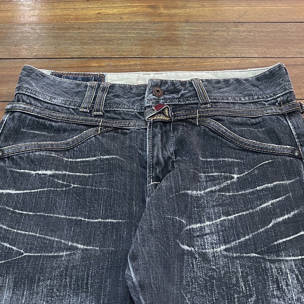 14th Addiction Rare Vintage Marithe Francois Girbaud Flared Jeans 1990s Size US 29 - 3 Thumbnail