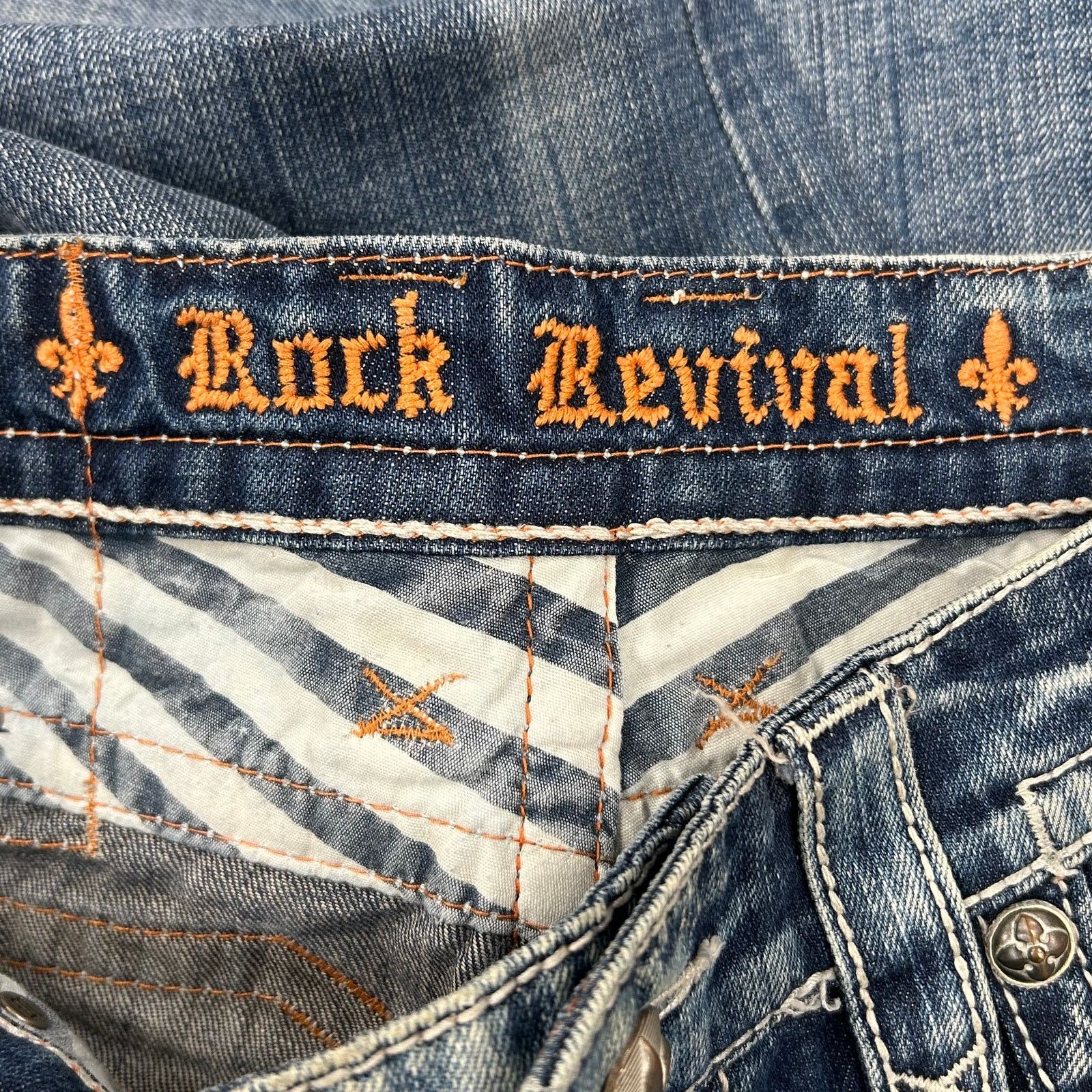 Rock Revival Rock Revival Freddie Straight Denim Jeans Distressed Size 34 Size US 34 / EU 50 - 7 Thumbnail