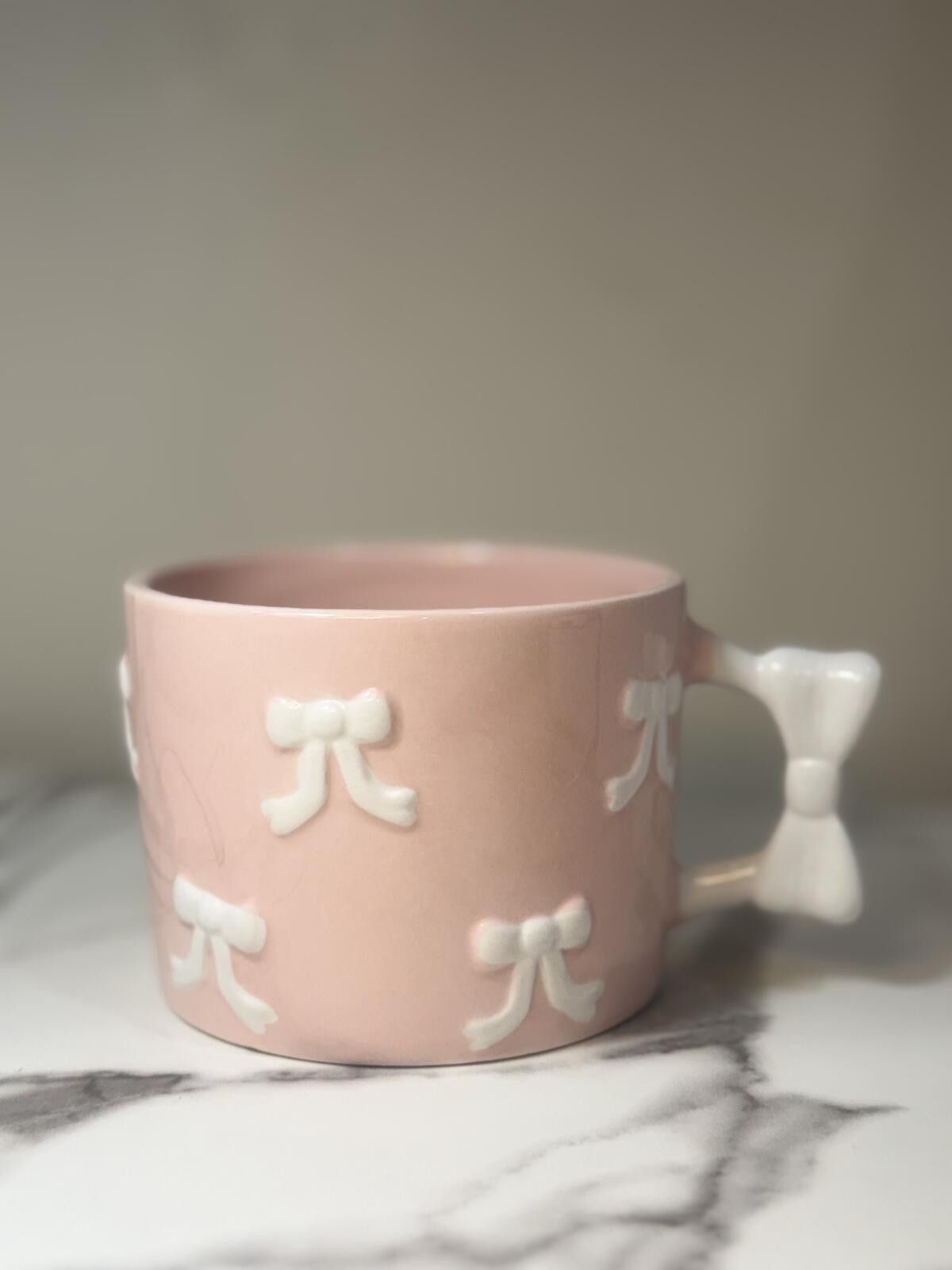 Target Basics New Pink large Ceramic Bow Mug 3 Size ONE SIZE - 1 Thumbnail