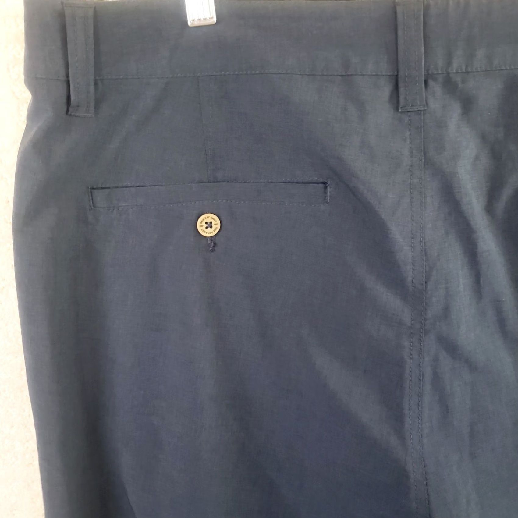 Vintage One Day Away Tech Men's 36x10 Hybrid Shorts Navy Blue Stretch Moisture Wicking Casual Workwear Chino with Pockets Front Zip Size US 36 / EU 52 - 6 Thumbnail