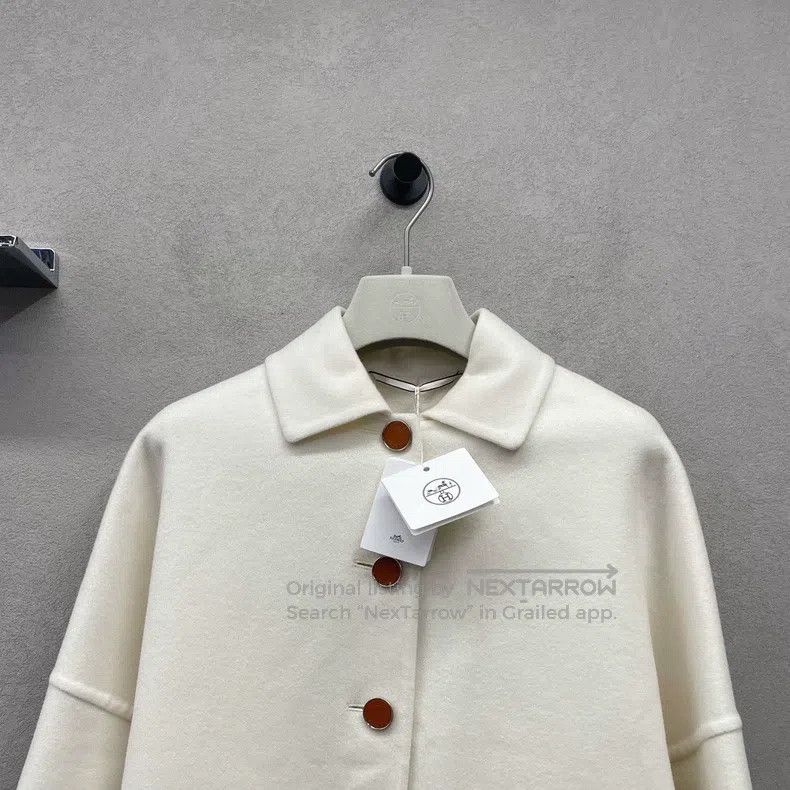 Hermes Hermes Beige cashmere coat Size XXS / US 00 / IT 34 - 4 Thumbnail