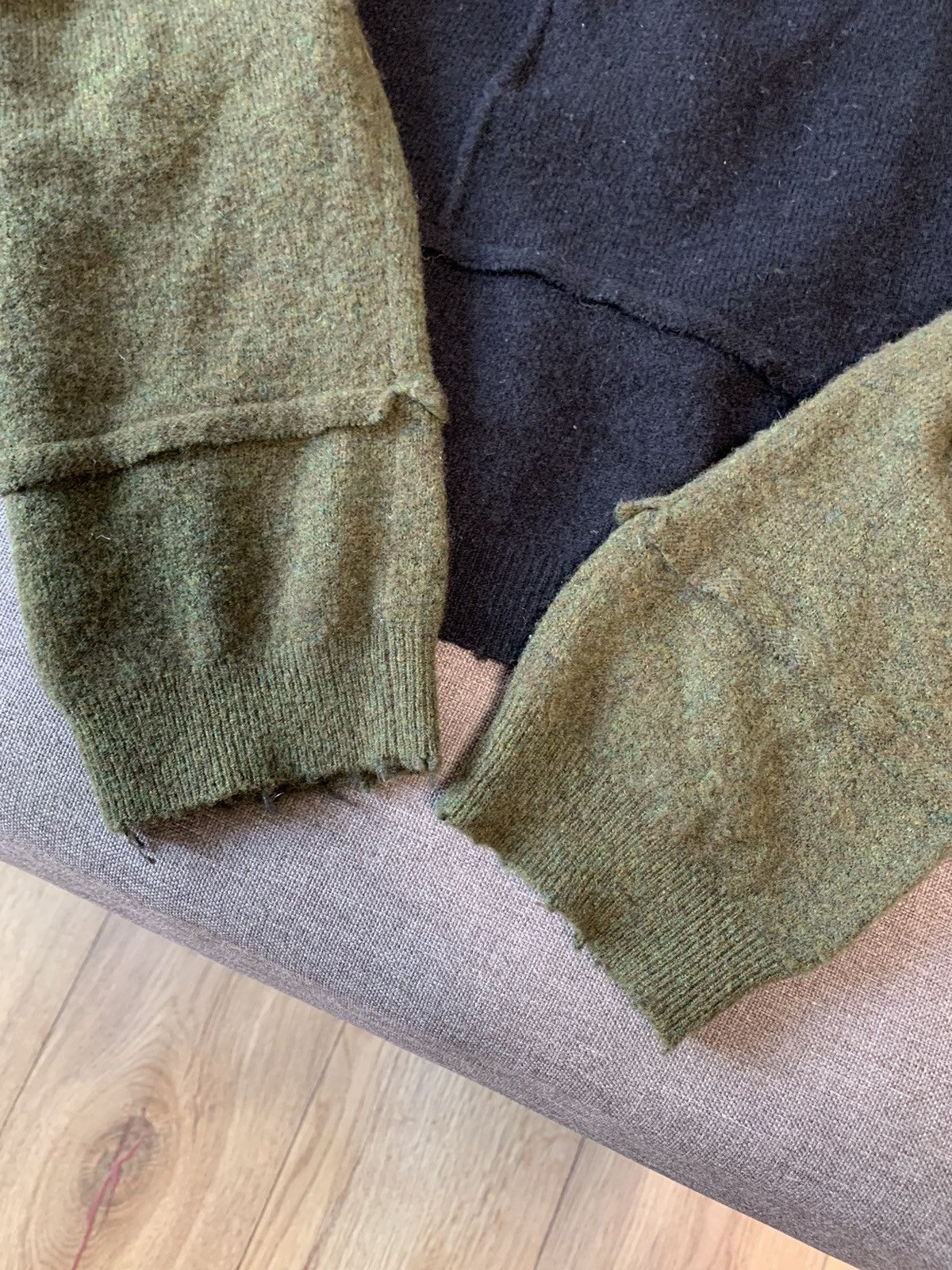 If Six Was Nine × Japanese Brand × Le Grande Bleu (L.G.B.) Forcerepublik Blackout Yak wool distressed Hoodie Size US L / EU 52-54 / 3 - 8 Thumbnail