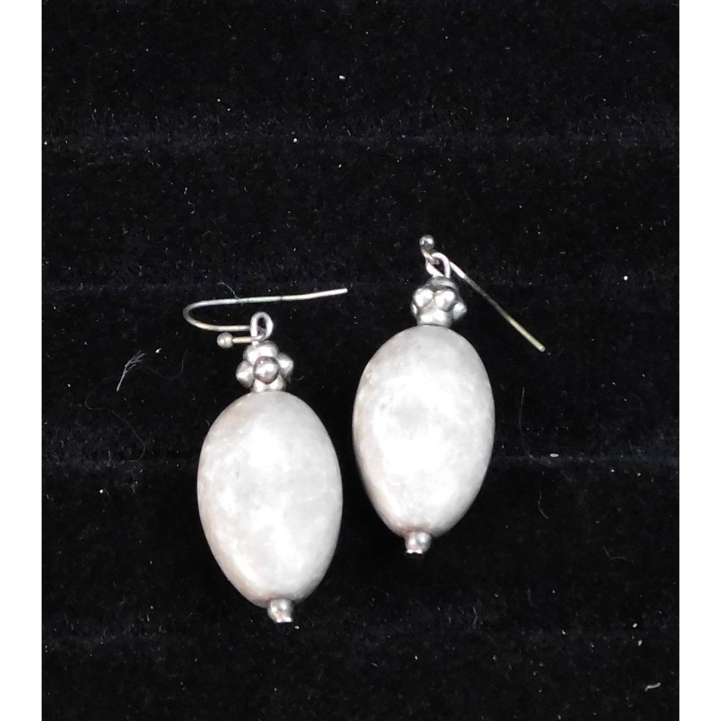 Other Casual Rustic Grey Stone Earrings With Silver Tone Hook Back Size ONE SIZE - 4 Thumbnail