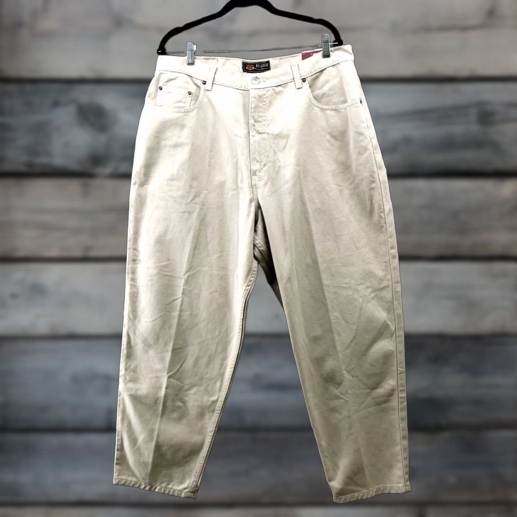 Route 66 NWT Route 66 Relaxed Fit Chino Jeans 5 Pocket Womens 20P Beige Canvas Denim Shirt? Size 42" / US 20 - 1 Thumbnail