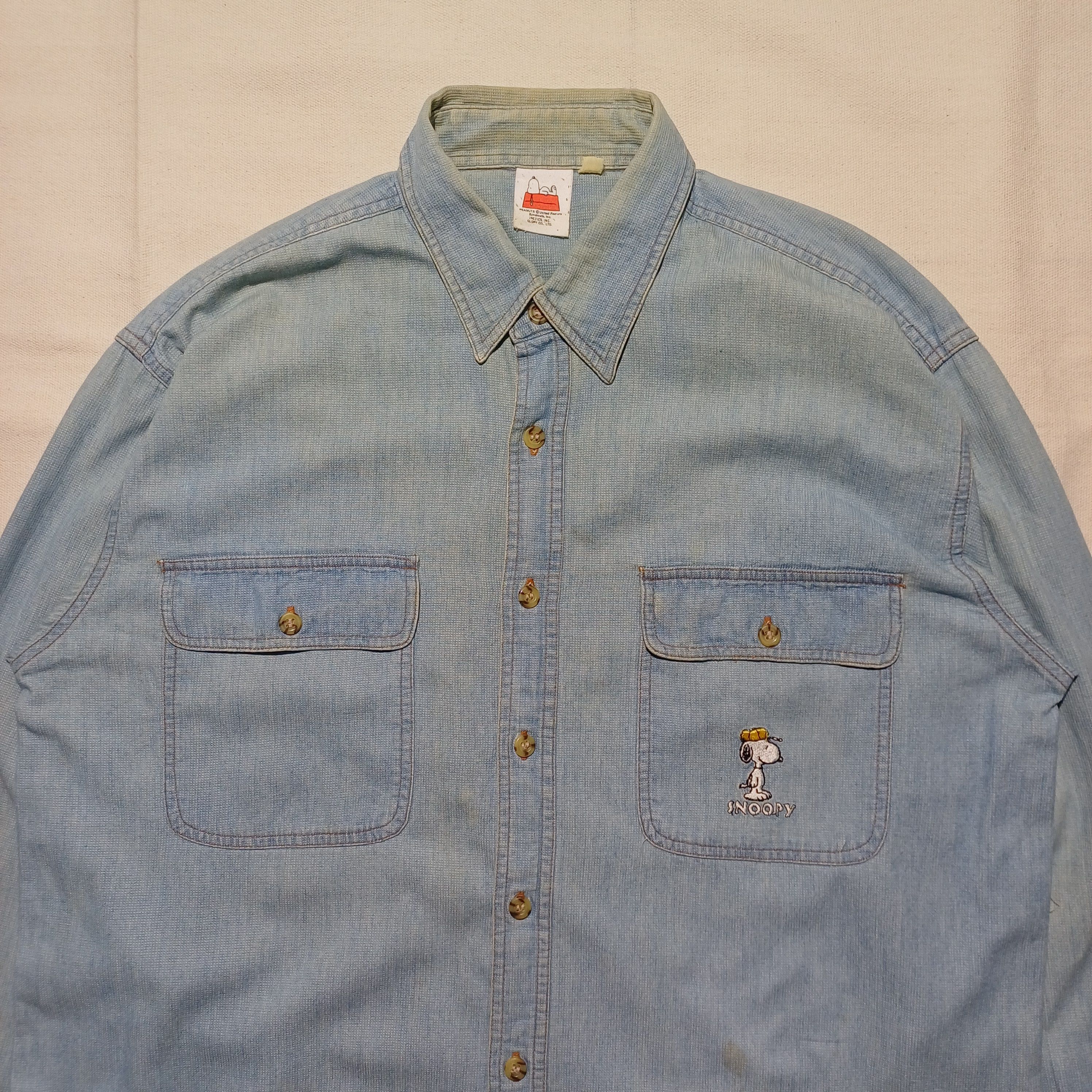 Peanuts Vintage Embroidery Magic Show Shirt Chambray by Peanuts Size US L / EU 52-54 / 3 - 2 Thumbnail