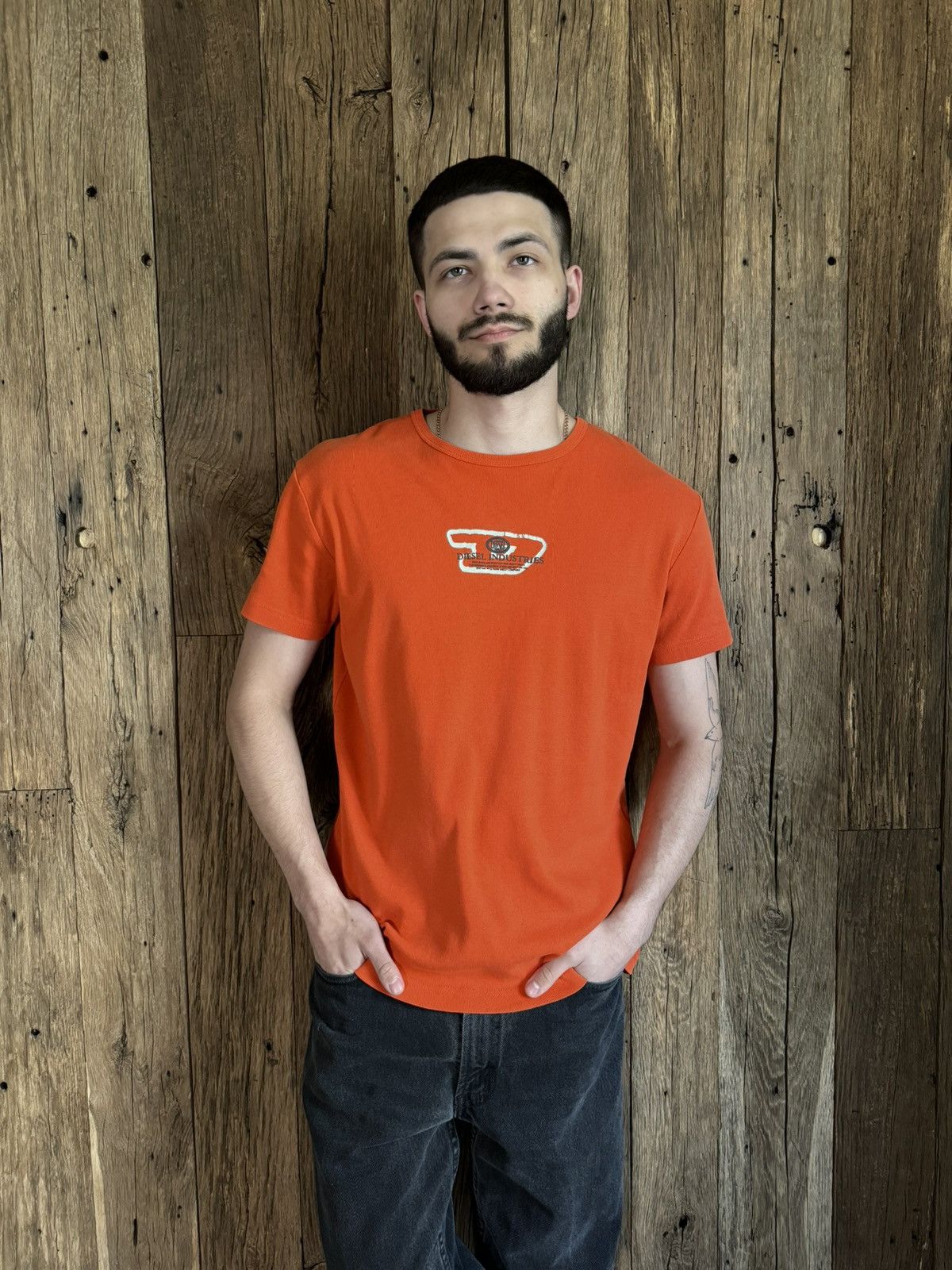 Diesel × Vintage Vintage Y2K Diesel Orange Opium T-Shirt Size US XL / EU 56 / 4 - 2 Thumbnail