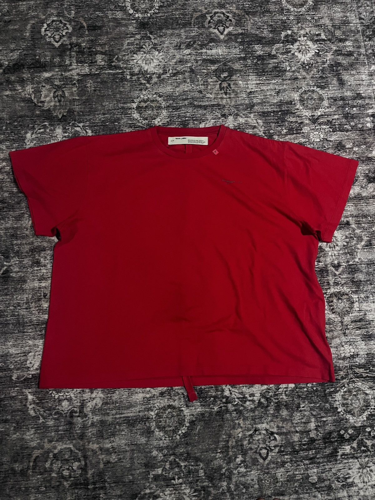 Off-White Off-White Red Unfinished reflective logo T-Shirt Size US XL / EU 56 / 4 - 1 Thumbnail