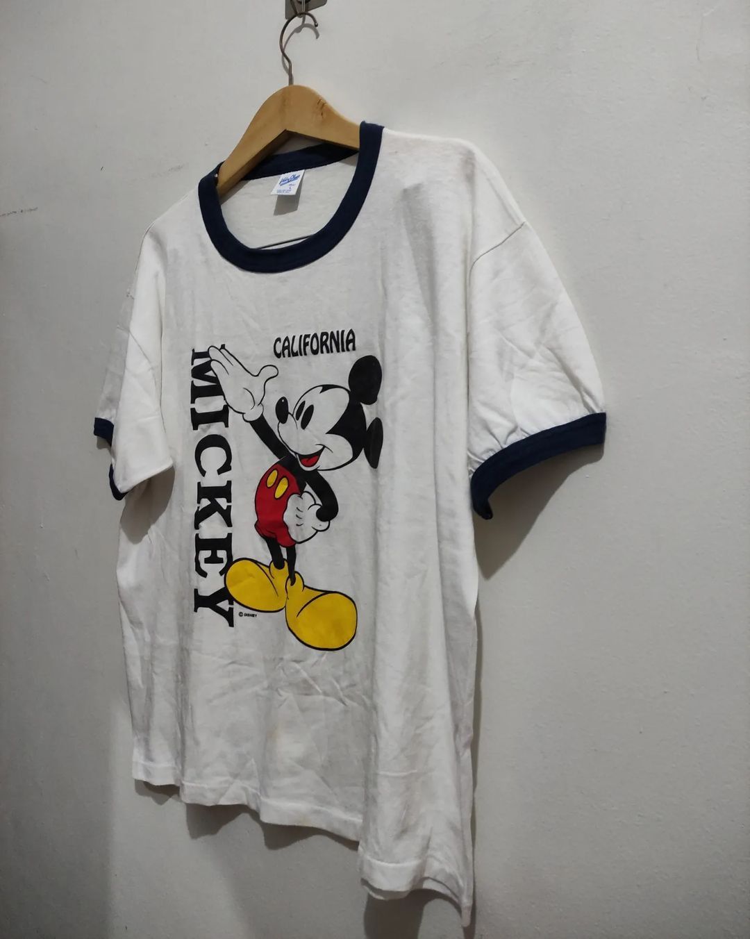 Disney × Mickey Mouse × Vintage Vintage 80s Mickey California Ringer T-shirt Velva Sheen Size US L / EU 52-54 / 3 - 8 Thumbnail